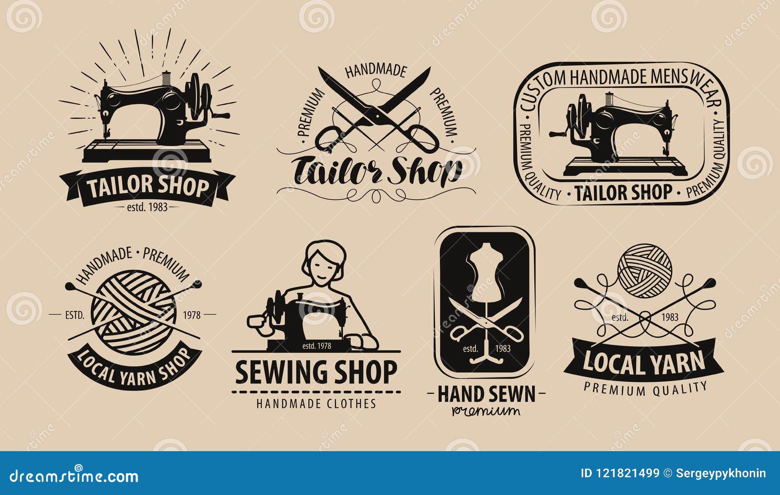 Tailor Shop, Yarn Logo Or Label. Tailoring Concept. Vector Illustration ...