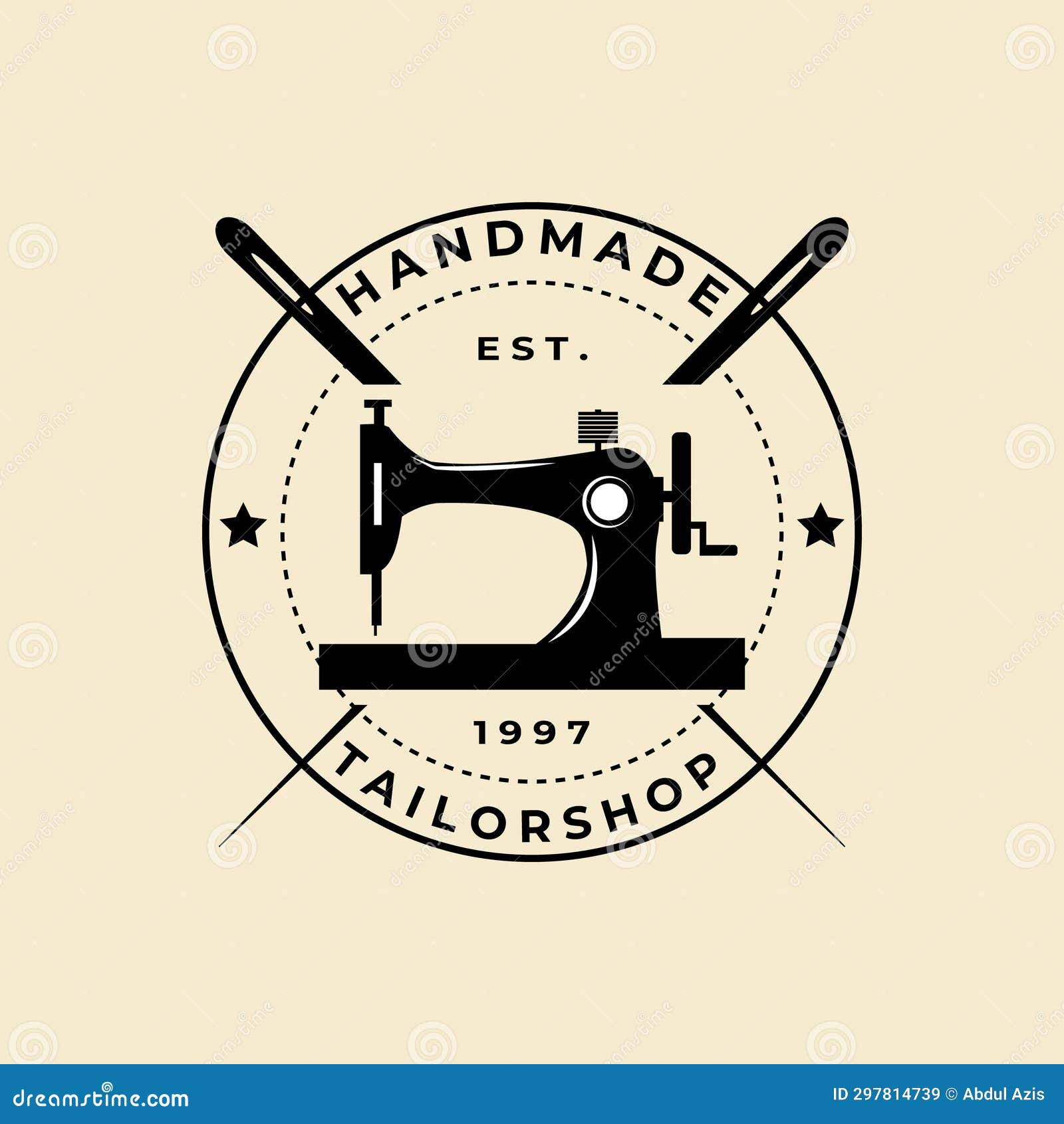 Tailor Vector Badge Logo. Sewing Machine Logo Template Stock Vector