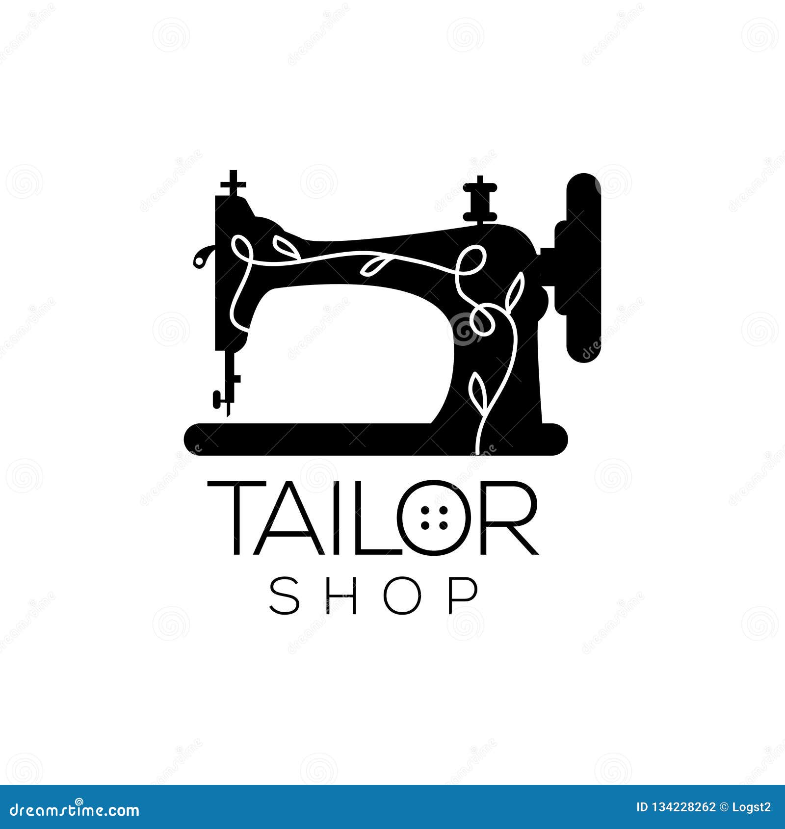 Tailor Vector Logo. Sewing Machine Logo Template. Fashion Logo. Sewing