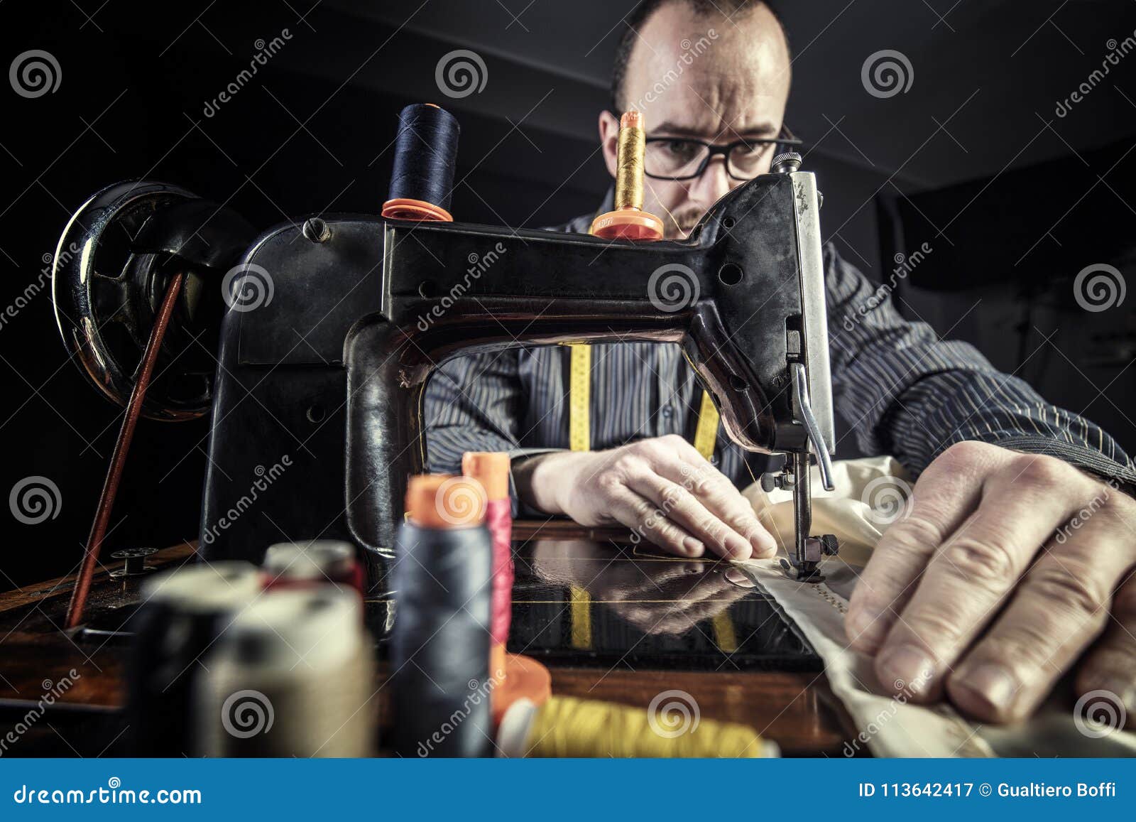 Tailor at work stock image. Image of tailoring, clothes 113642417