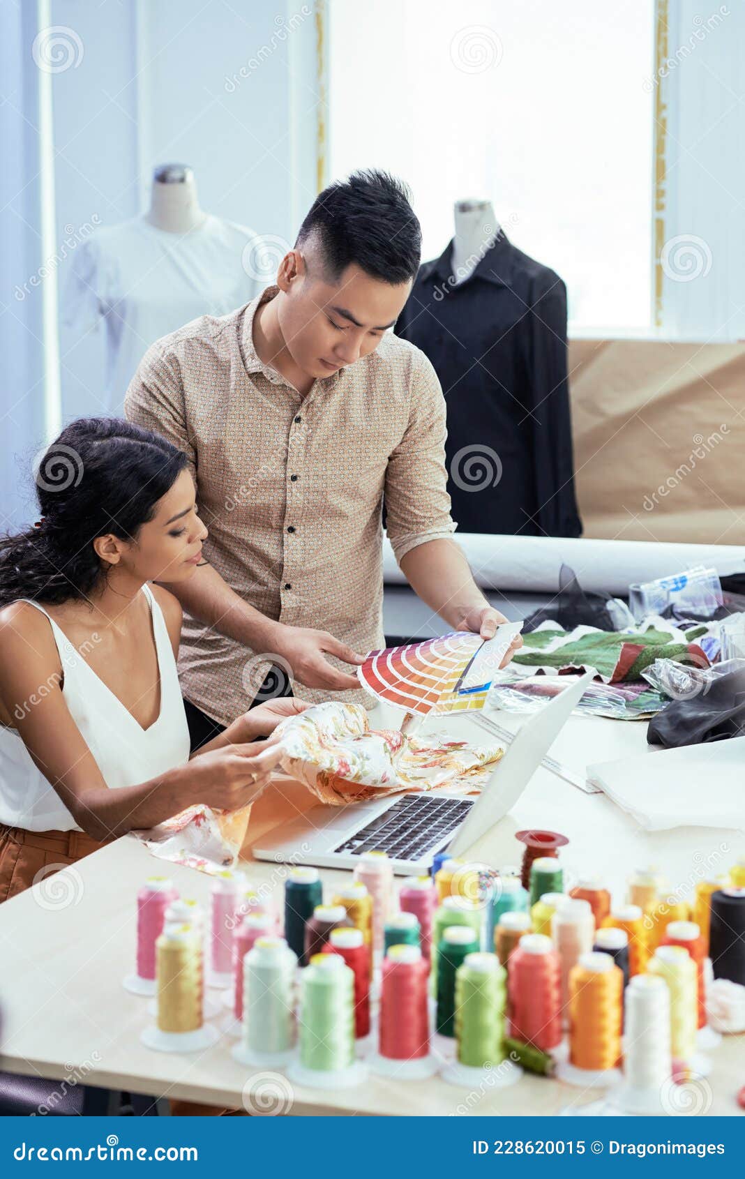 Tailors Choosing Color of Threads Stock Image - Image of shade ...