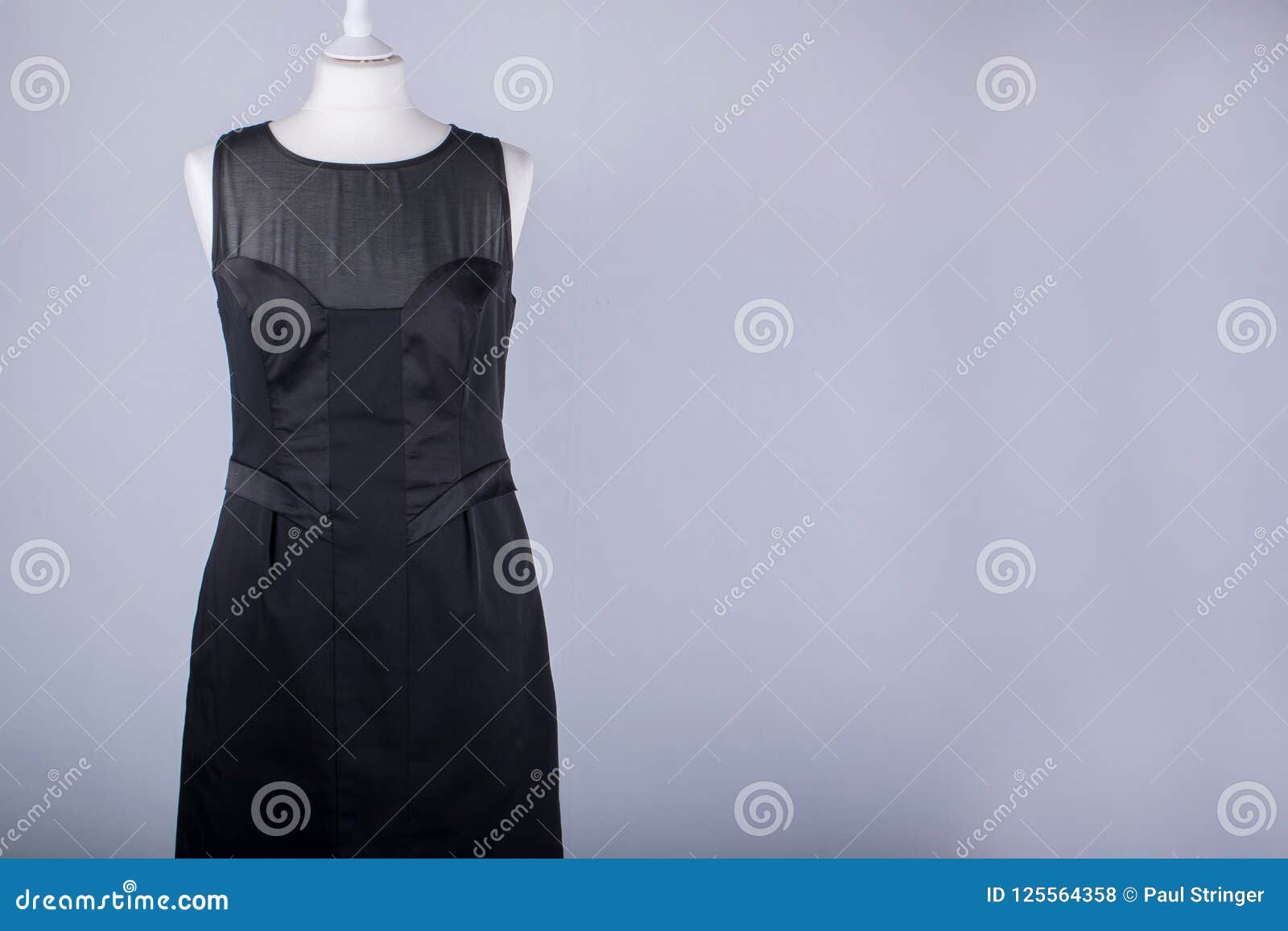 Tailors Mannequin Dressed in a Black Dress with Netting Stock Photo ...
