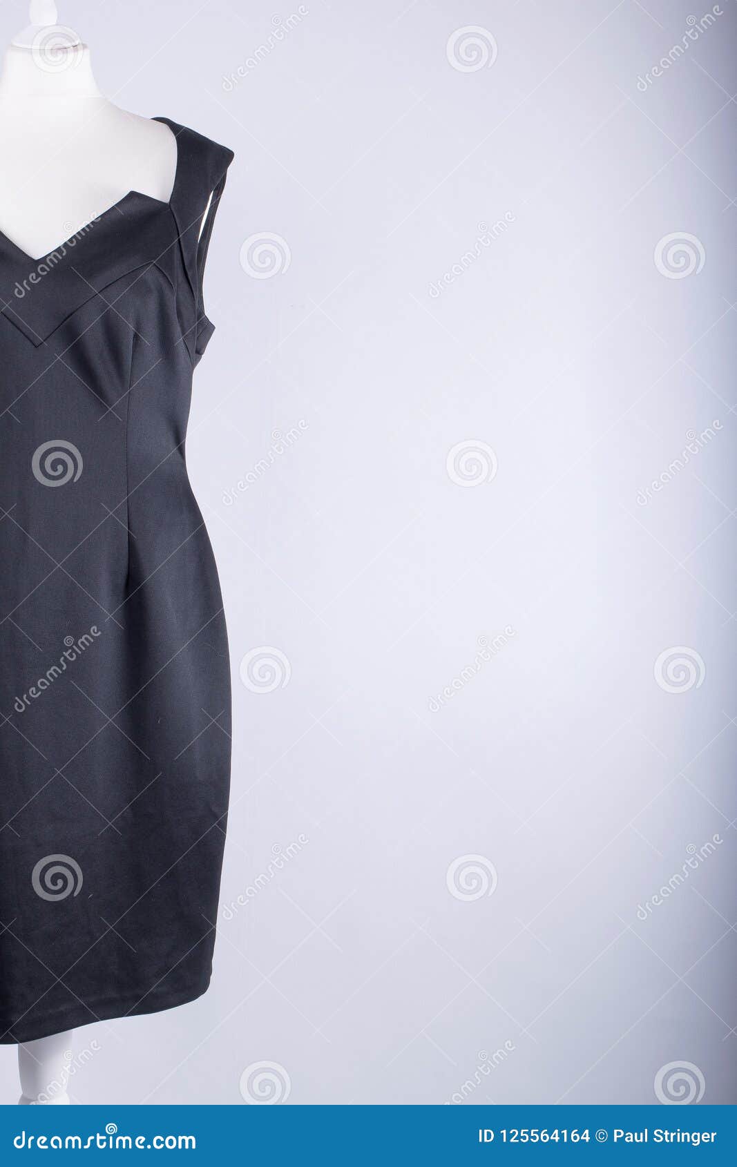 Tailors Mannequin Dressed in a Black Dress Stock Photo - Image of ...