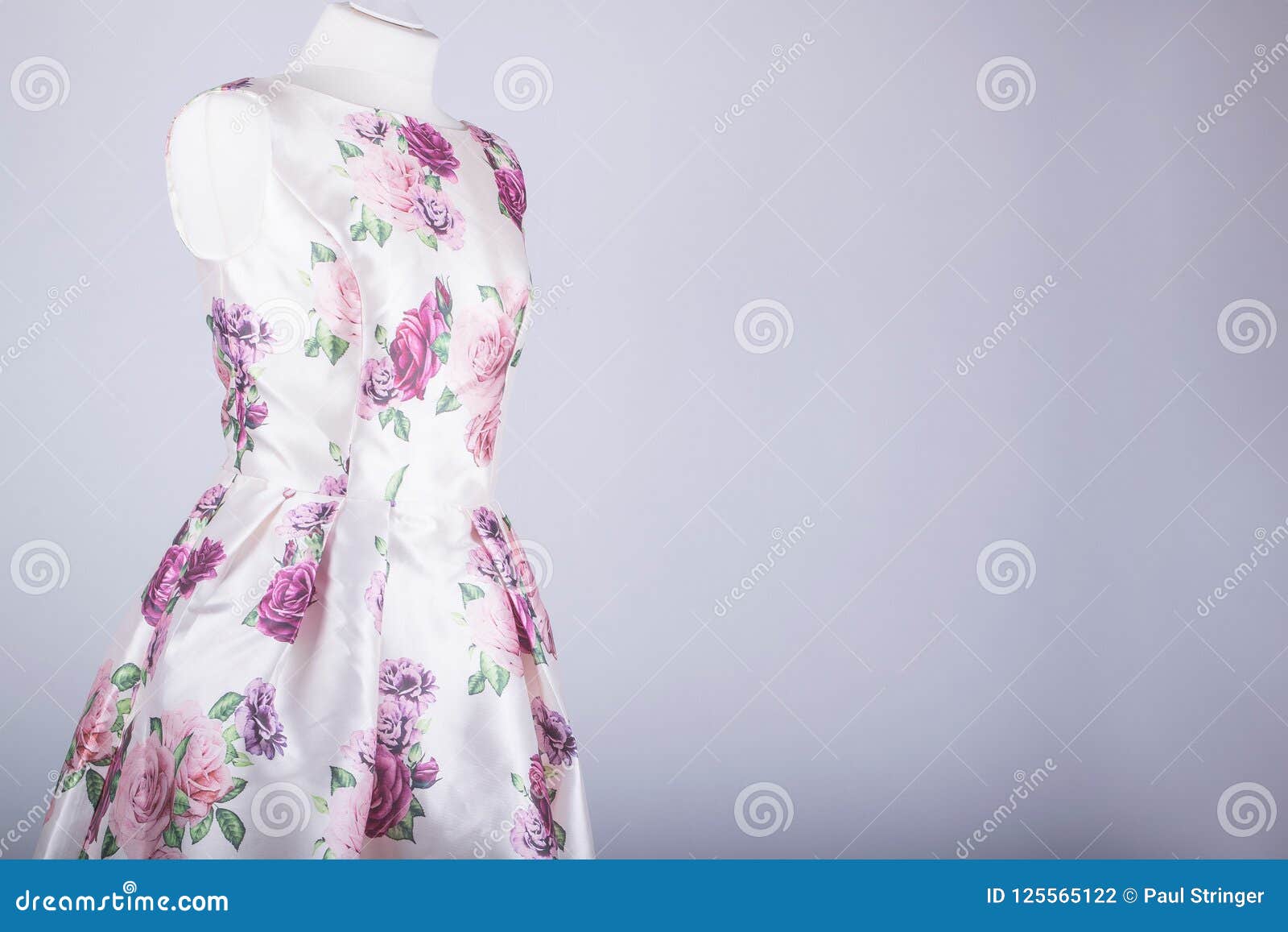 Tailors Mannequin Dressed in a Floral Dress Stock Photo - Image of ...