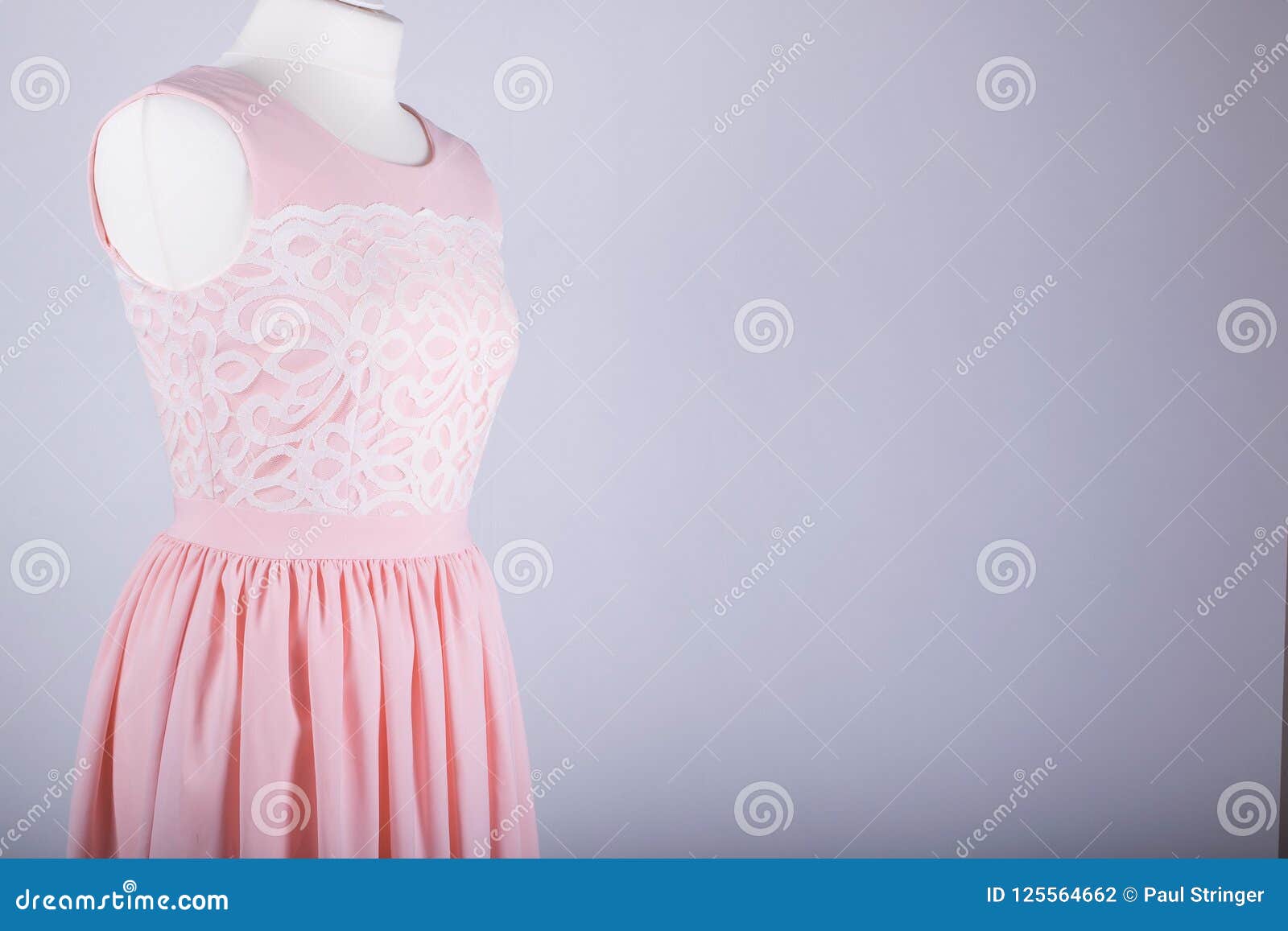 Tailors Mannequin Dressed in a Pink Dress Stock Photo - Image of ...