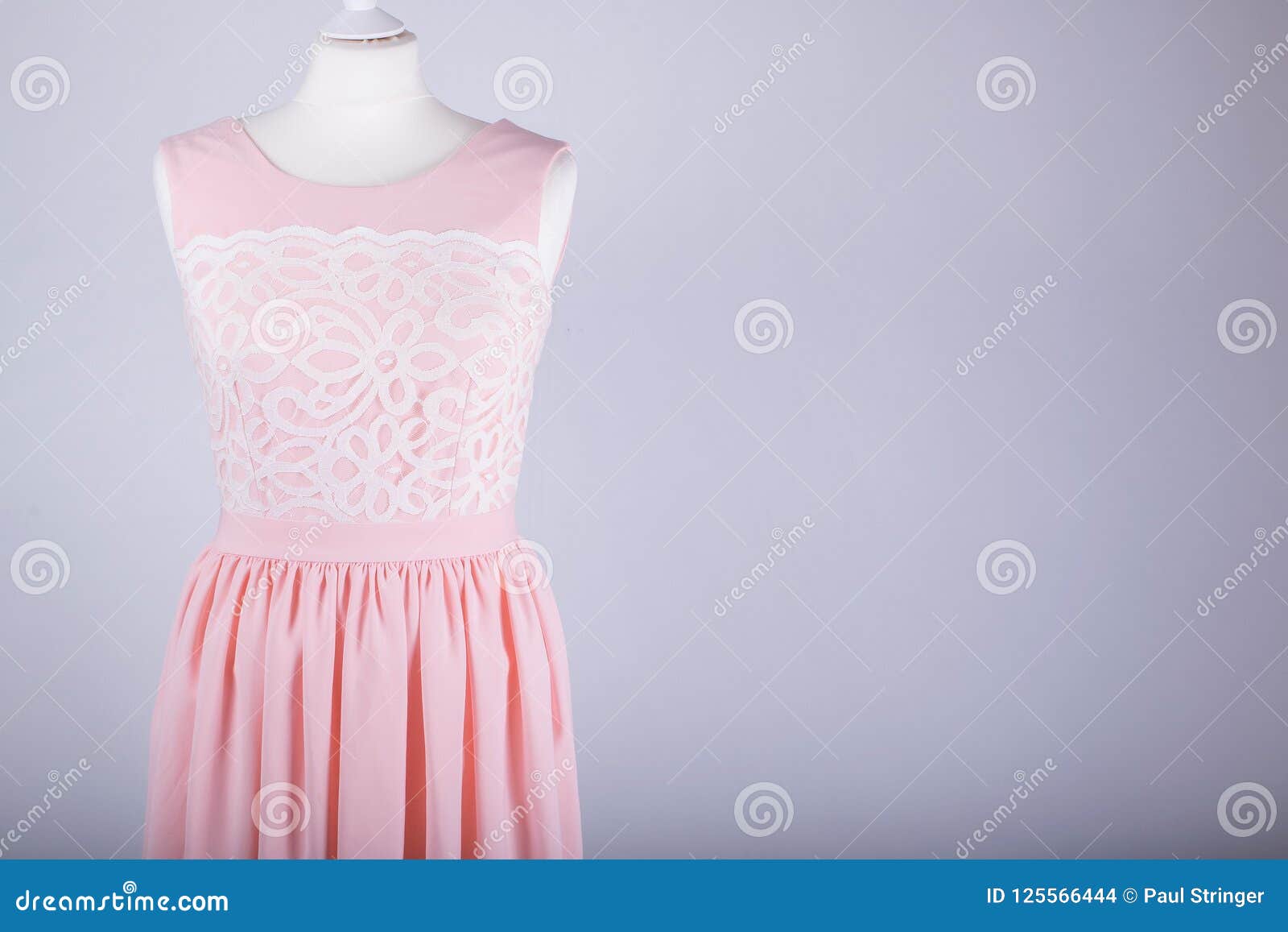 Tailors Mannequin Dressed in a Pink Dress Stock Photo - Image of ...