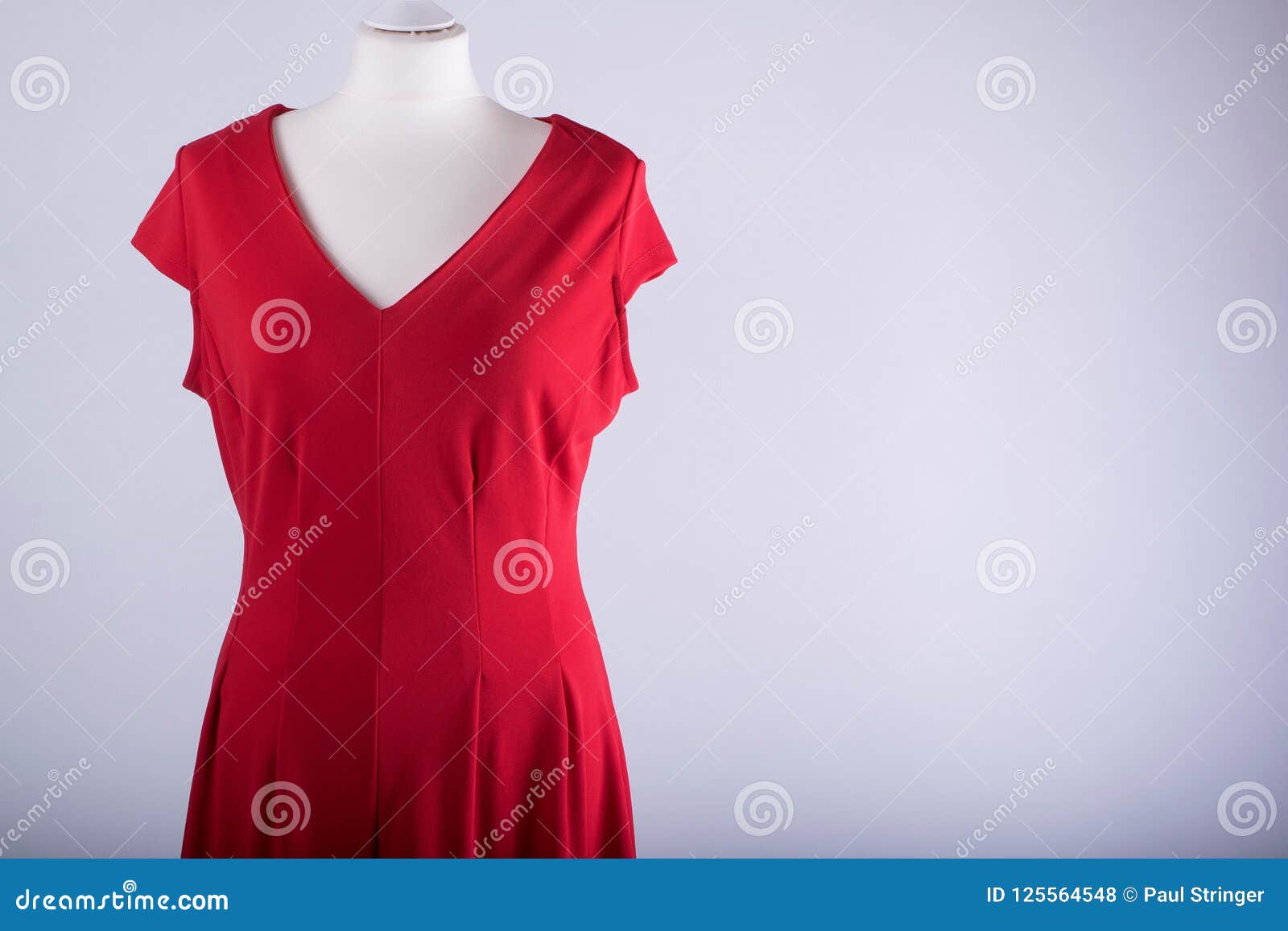 Tailors Mannequin Dressed in a Red Dress Stock Photo - Image of wear ...