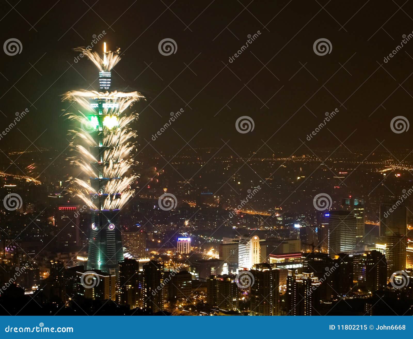Taipei101 firework editorial image. Image of building - 11802215