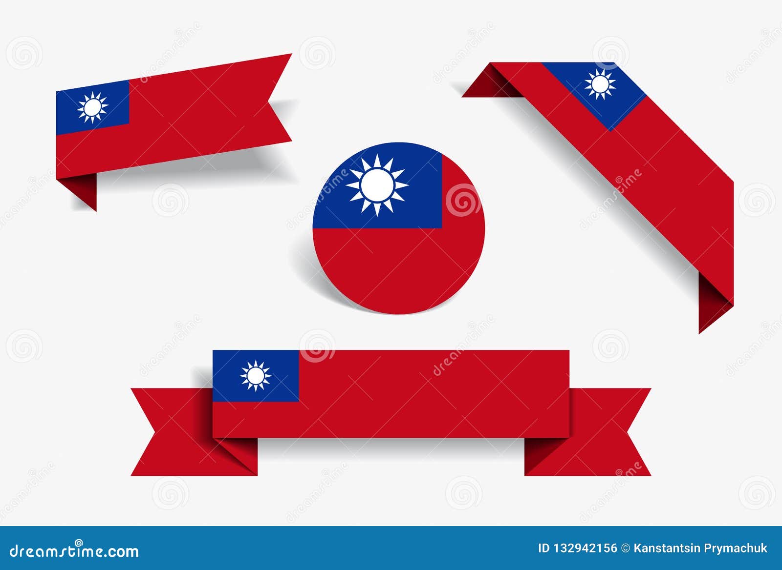Download Taiwan Flag Stickers And Labels. Vector Illustration ...