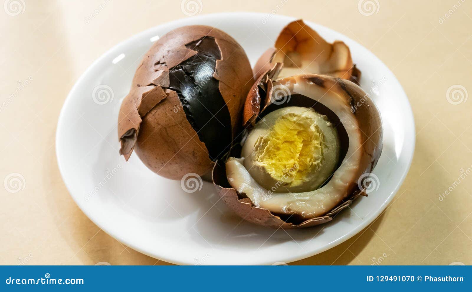 Taiwan Tea Eggs on Mini White Plate. Stock Photo Image of appetizer