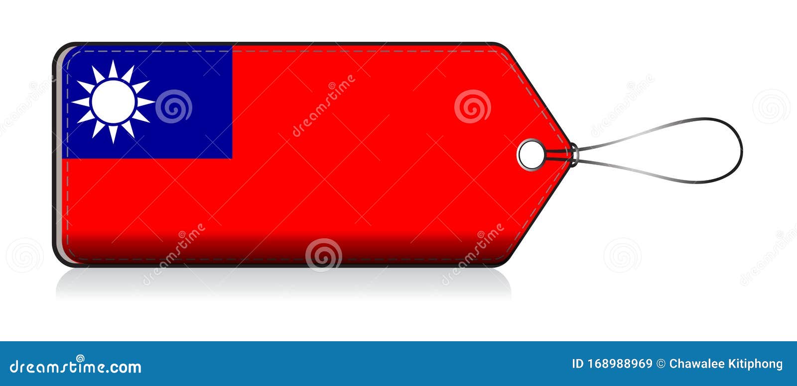 taiwanese emoji flag, label of  product made in taiwan, republic of china