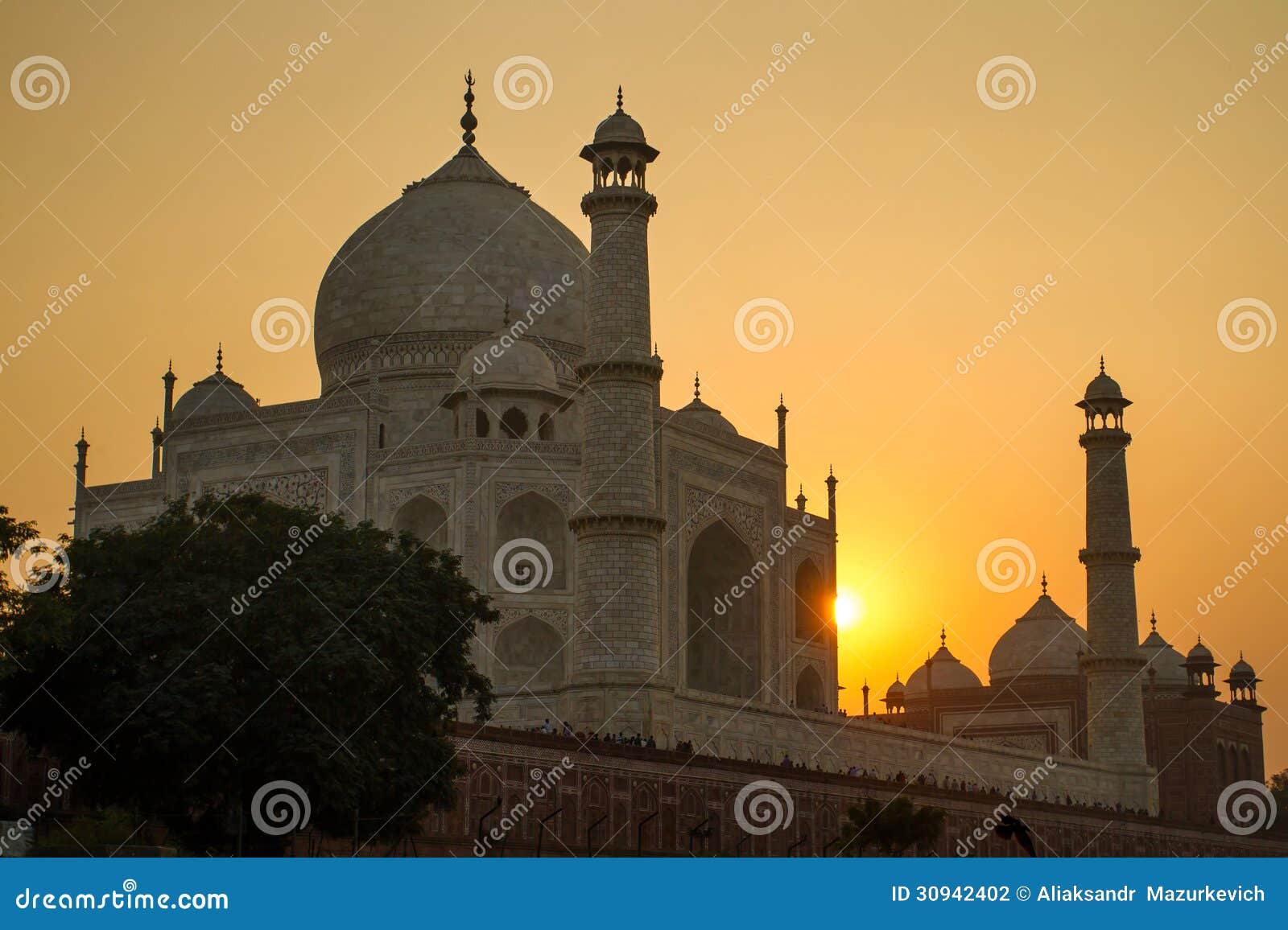 Taj Mahal sunset view stock photo. Image of indian, gold 30942402