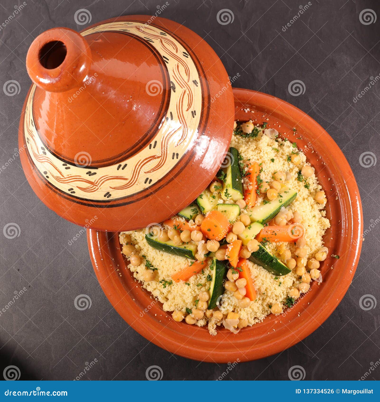 Tajine with couscous stock photo. Image of food, moroccan 137334526