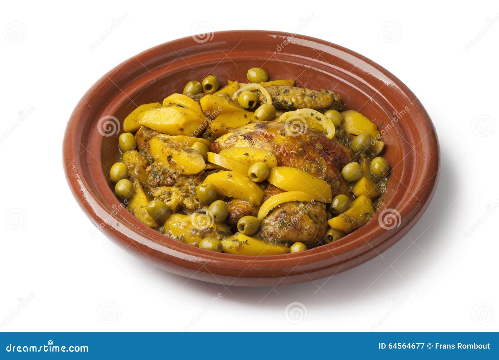 Tajine Marroquí Con El Pollo, Los Pototoes Y Las Aceitunas Imagen de  archivo - Imagen de patatas, plato: 64564677