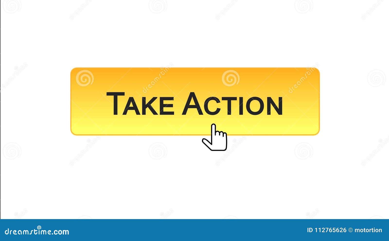 take action web interface button clicked with mouse cursor, orange color, online
