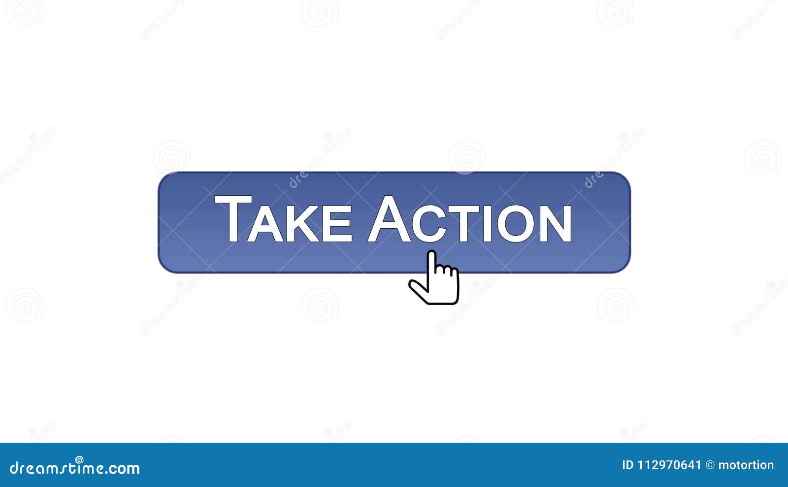 take action web interface button clicked with mouse cursor, violet color, online