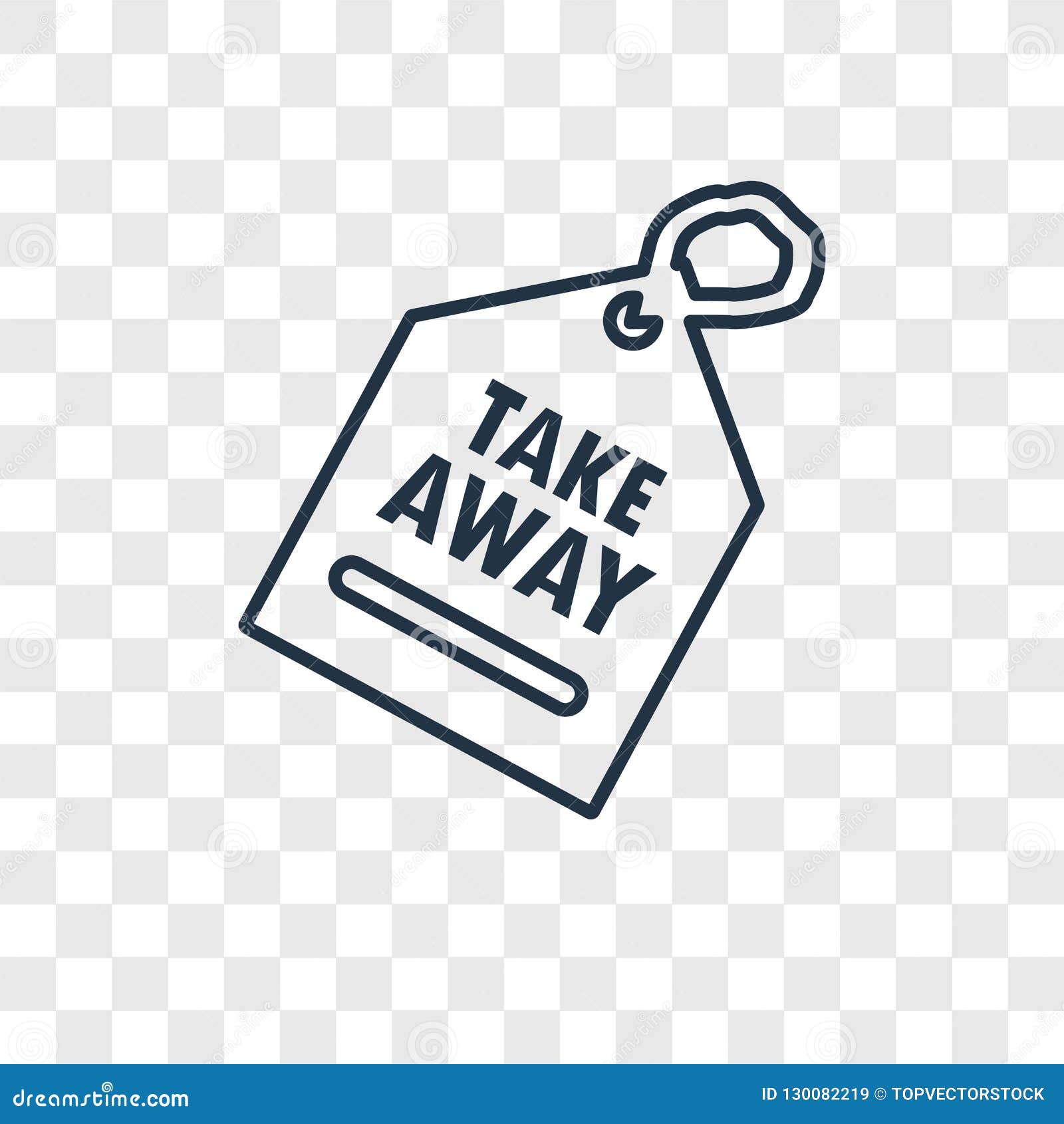 take away concept  linear icon  on transparent background, take away concept transparency logo in outline style