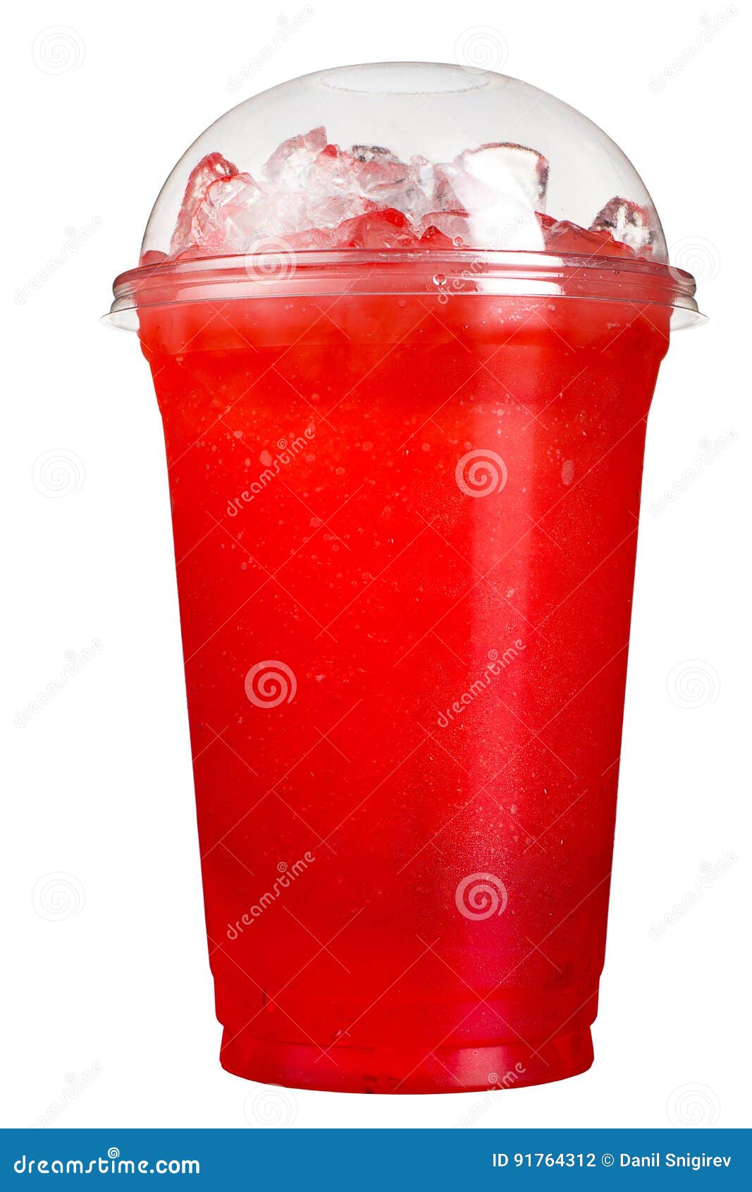 Takeaway Drink. Refreshing Drink in a Plastic Cup. Red Berry Juice