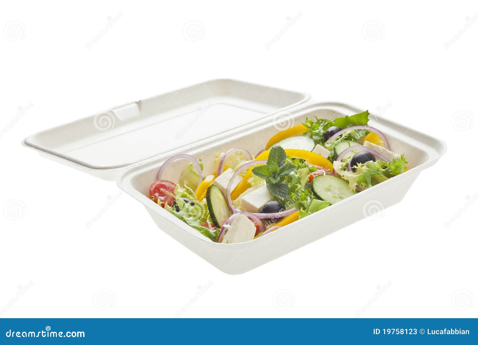 Take away greek salad stock image. Image of antioxidant - 19758123