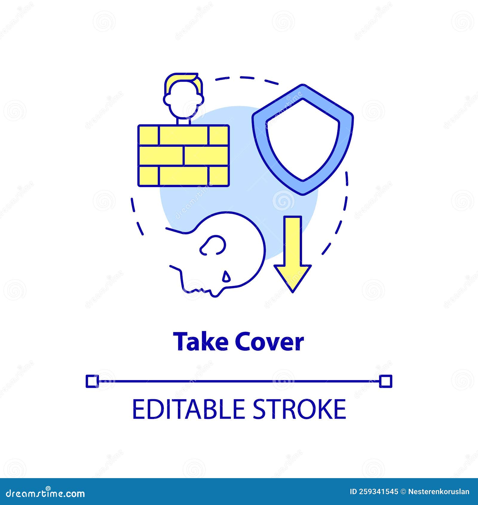 Take cover concept icon stock vector. Illustration of line 259341545