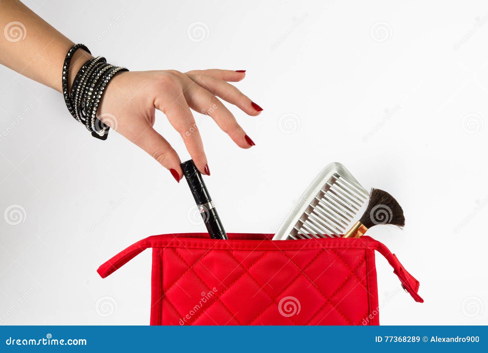Take Lipstick from a Makeup Bag Stock Image Image of beauty, makeup