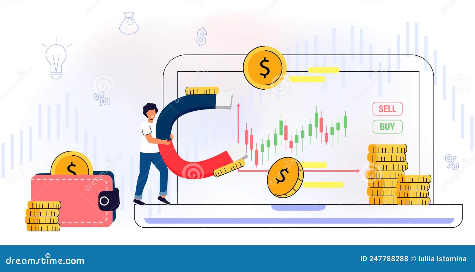 take profit and graph signal buy or sell investor is taking profit form stock chart