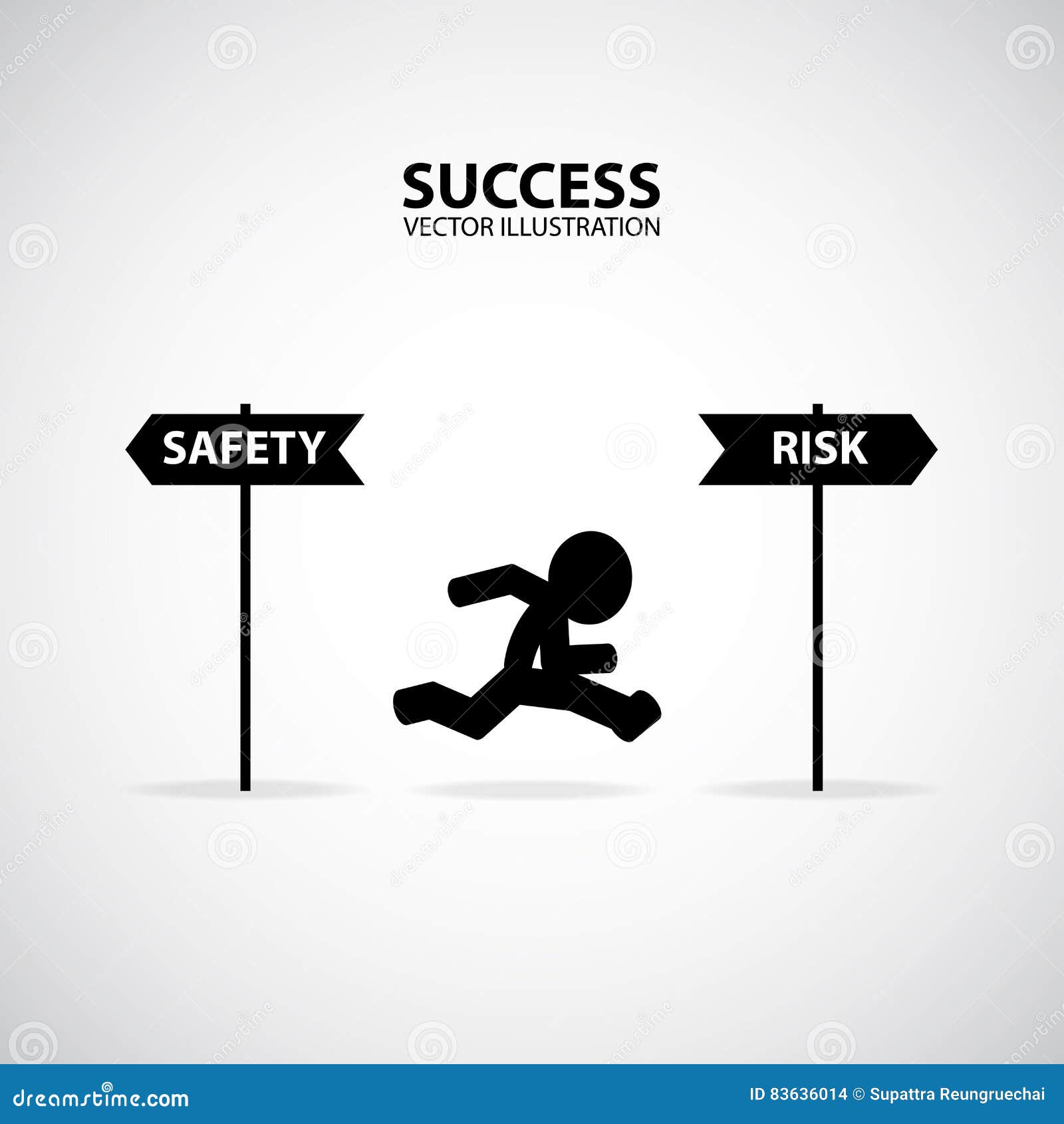 Take a Risk. Silhouette Graphic Design. Success Concept. Stock Vector