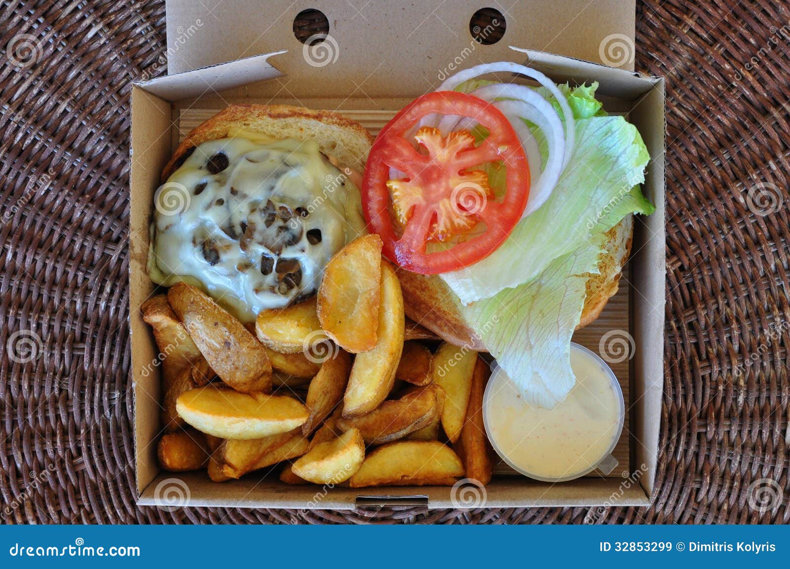 Takeaway snack packaging box for french fries