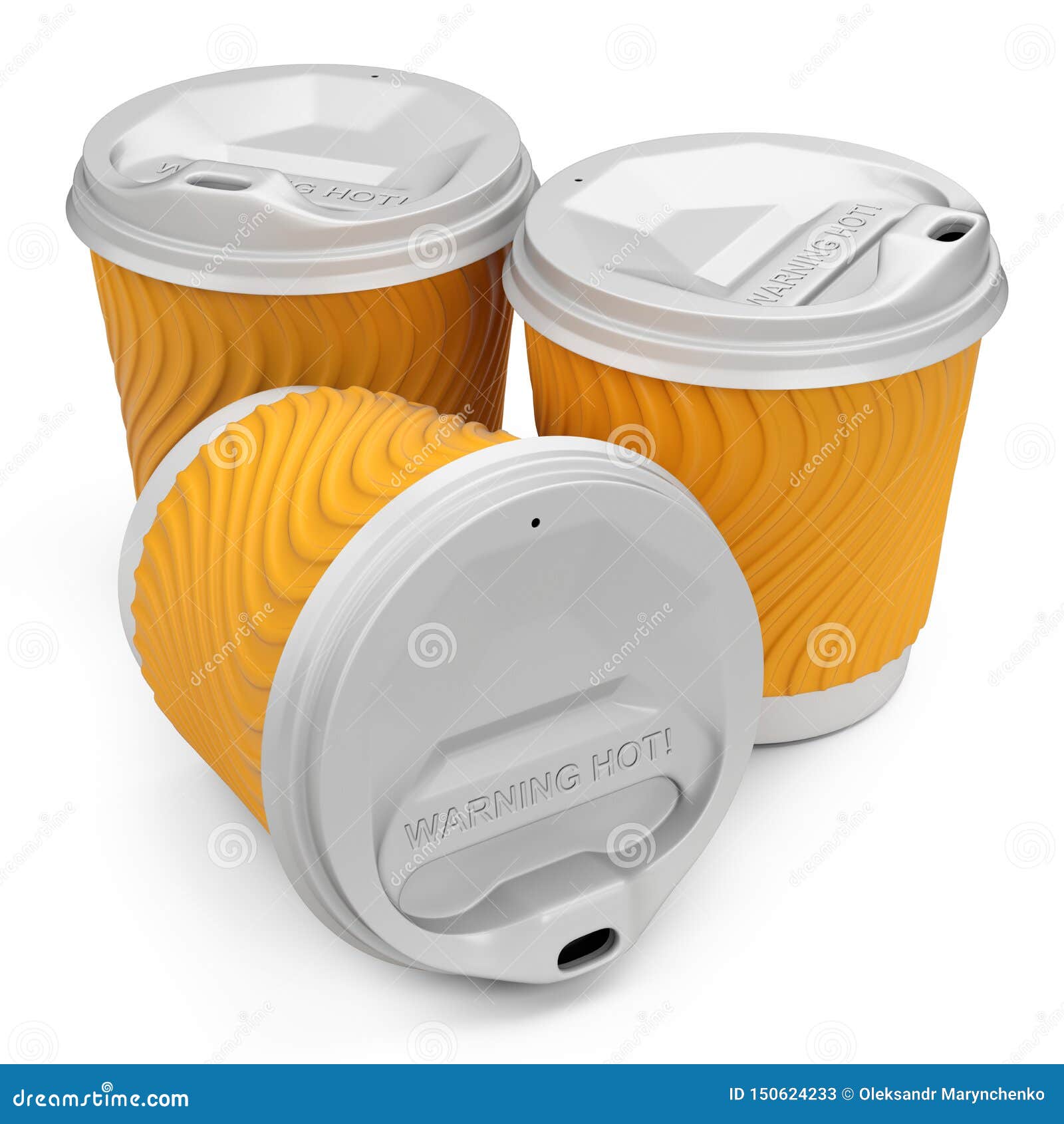 Download Takeaway Coffee Cup Out Disposable Paper With Plastic Lid Blank Mock Up Cup Stock Illustration ...