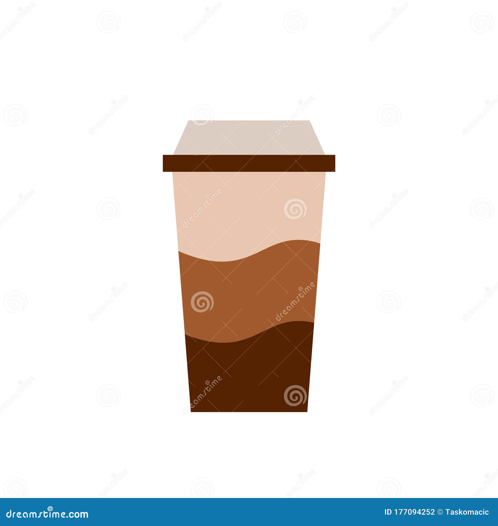 Latte macchiato layered coffee glass cartoon Vector Image