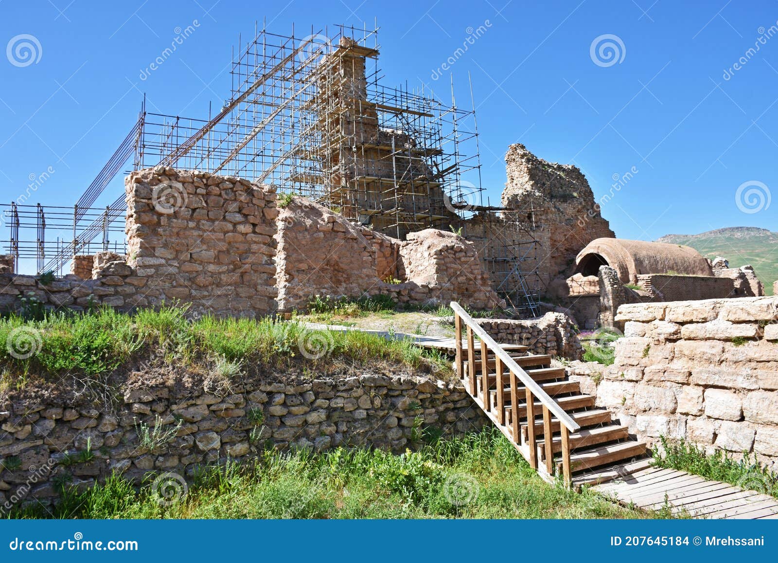 takht-e soleiman ruins , unesco world heritage site in takab , iran