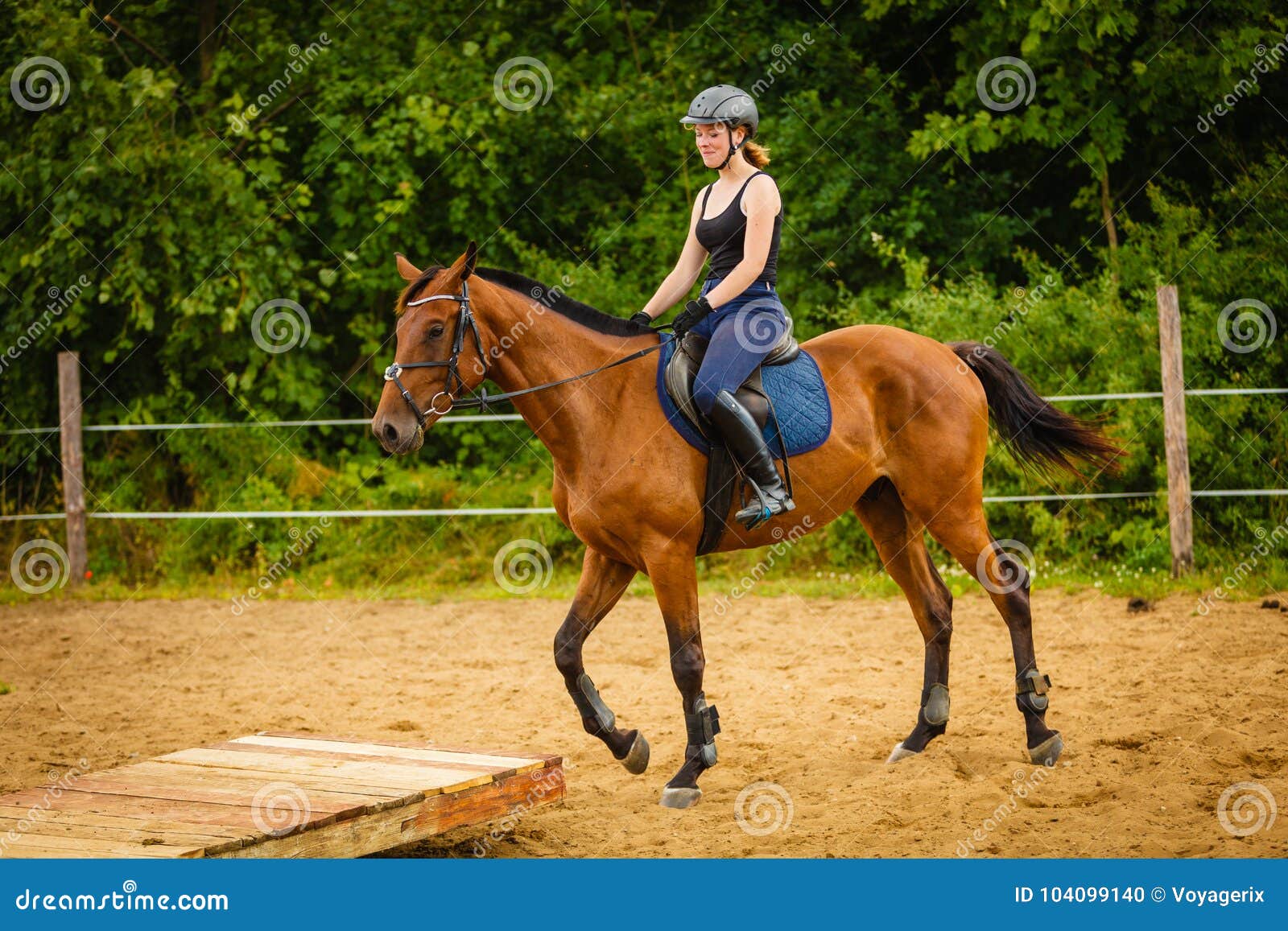 Jockey Girl Doing Horse Riding on Countryside Meadow Stock Photo - Image of  equitation, countryside: 104099140