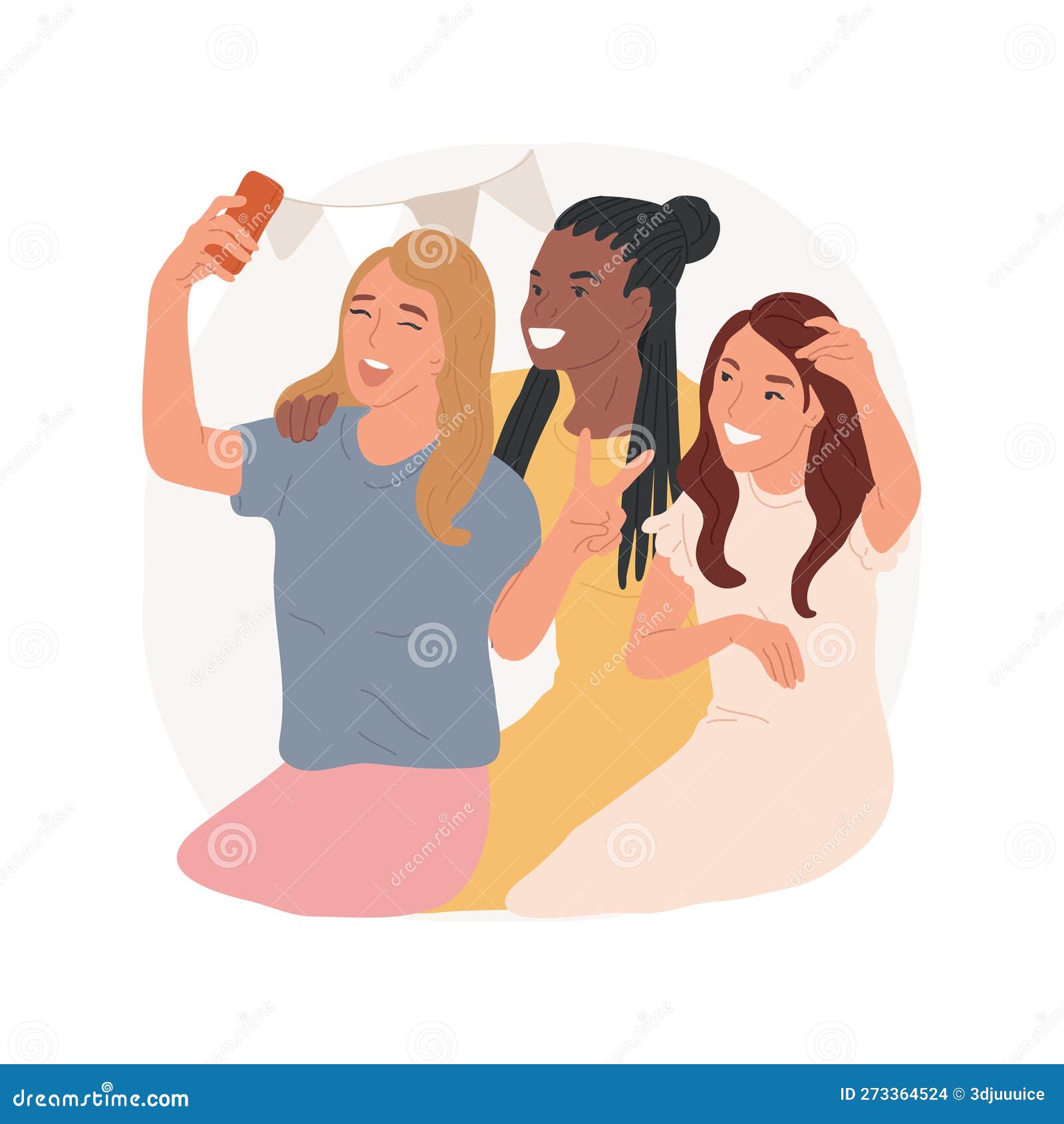 Taking Selfies Isolated Cartoon Vector Illustration. Stock Vector ...