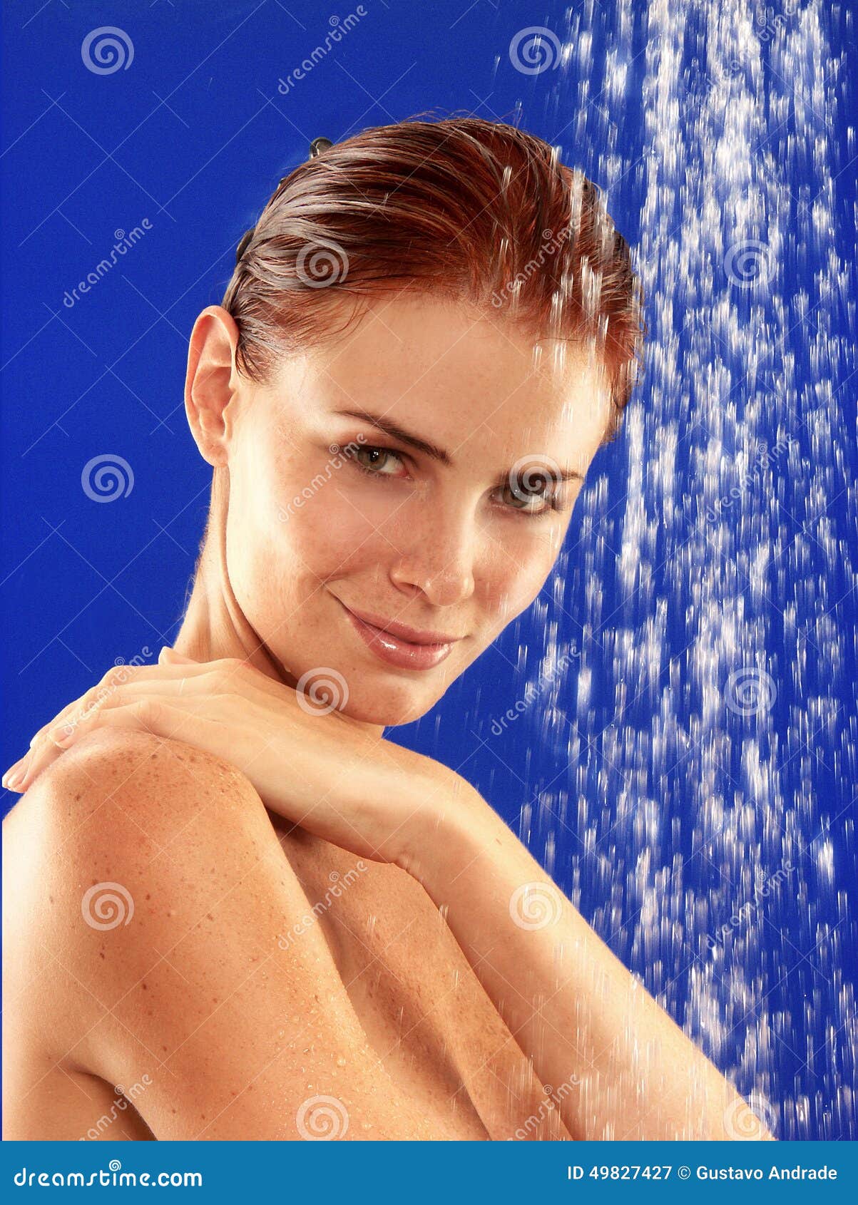 Taking a shower stock image. Image of healthy, latina 49827427