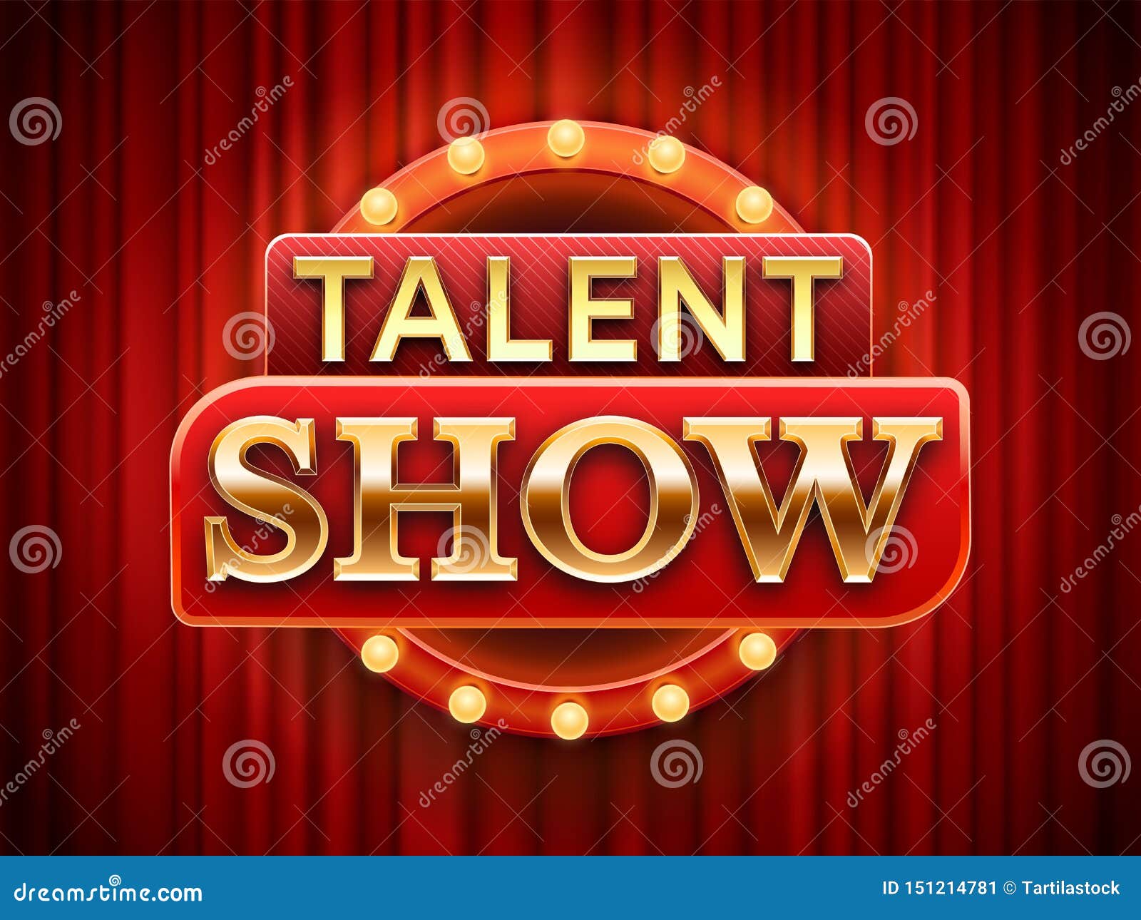 talent show sign. talented stage banner, snows scene red curtains and event invitation poster  