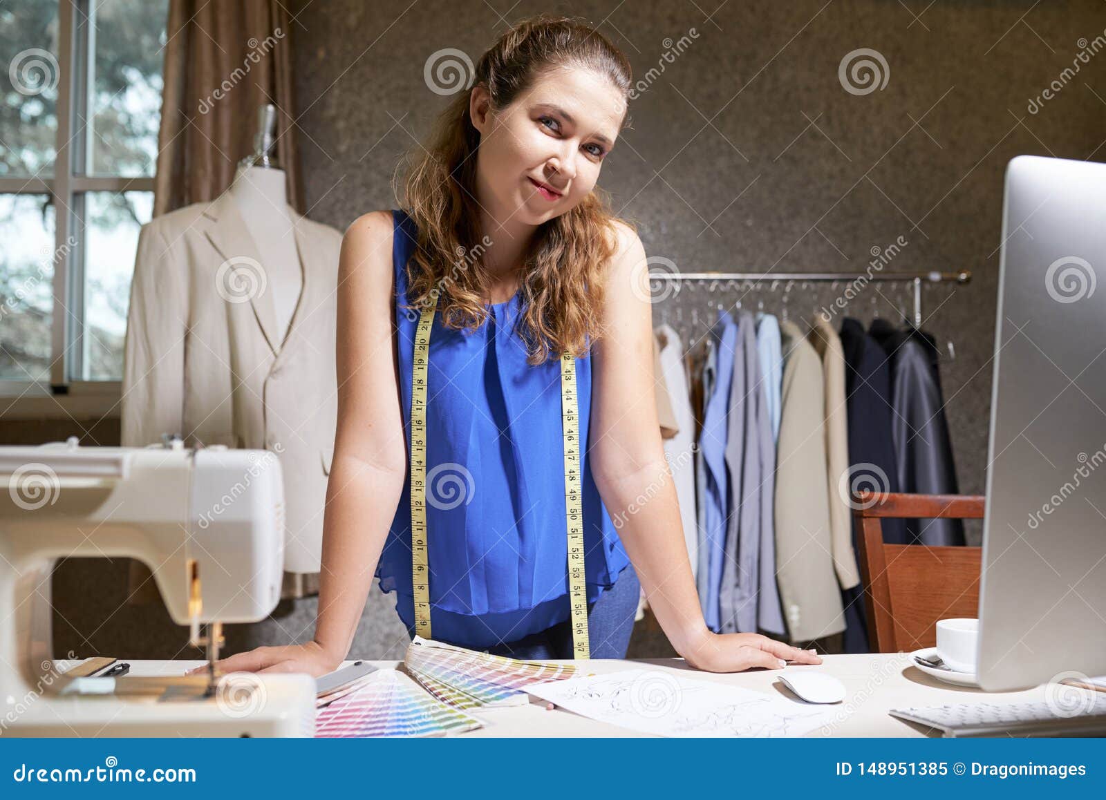 Talented Tailor Working in Atelier Stock Image Image of woman