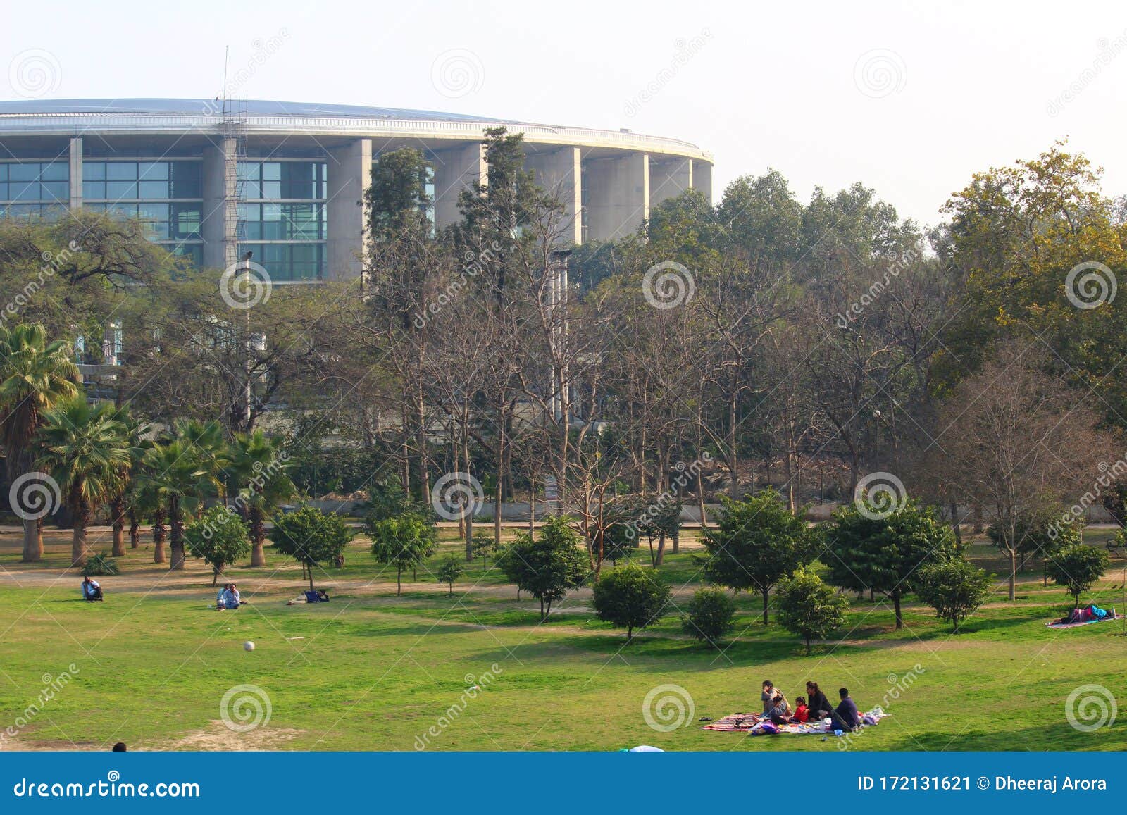 Talkatora Stadium Visible from Talkatora Gardens in New Delhi, India