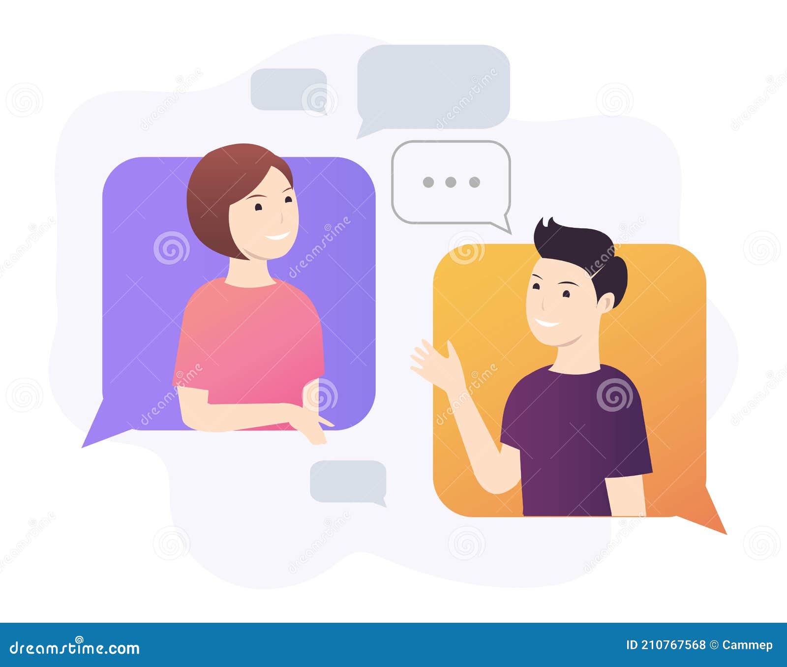 Talking People with Speech Bubbles Stock Vector - Illustration of ...