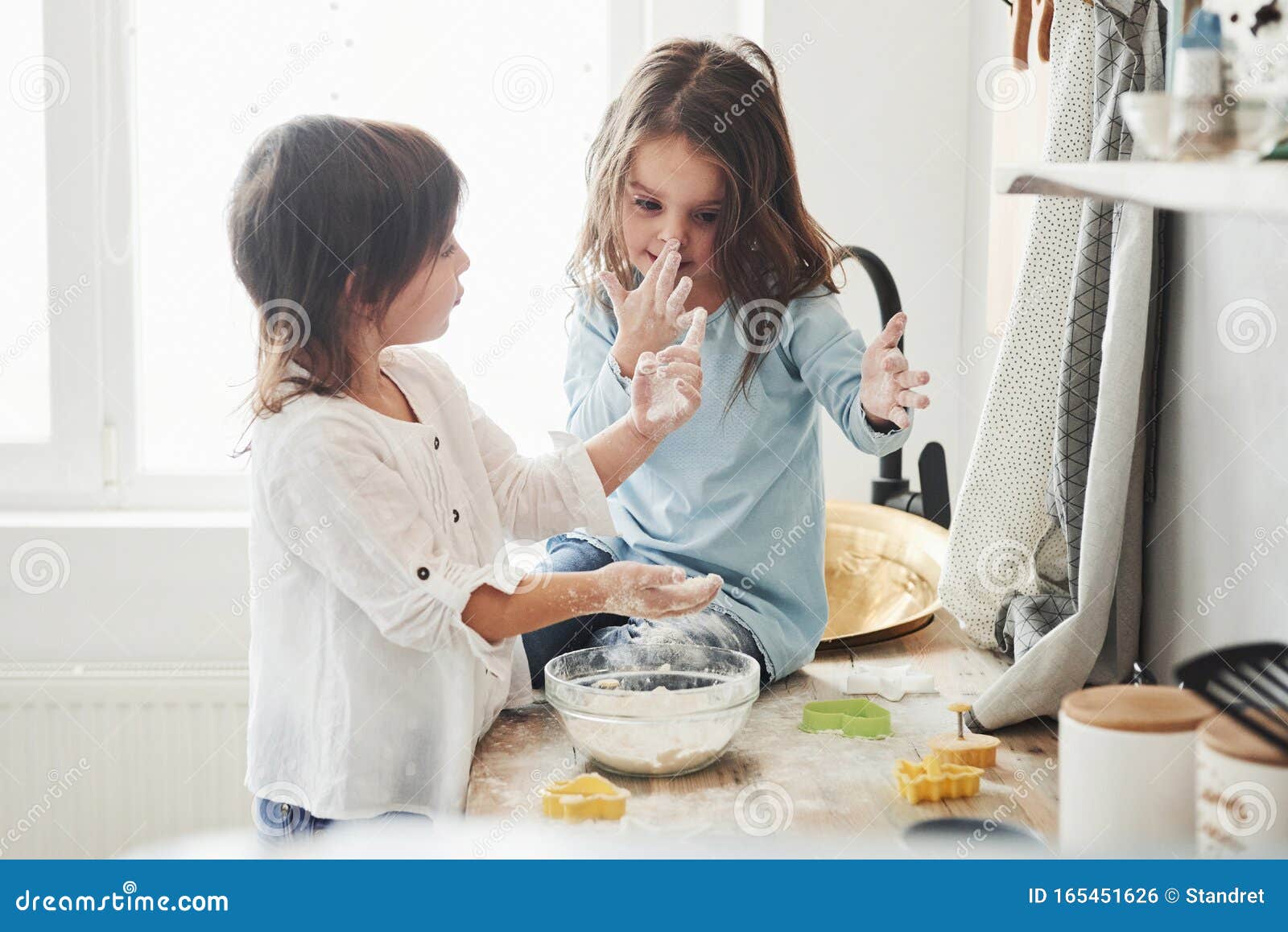 Talking during the Process. Preschool Friends Learning How To Cook with