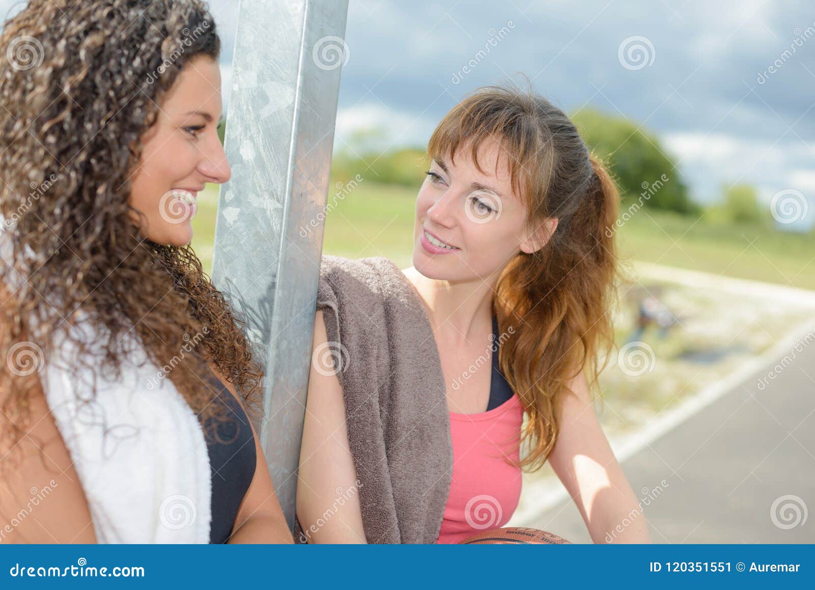 Talking during Workout Pause Stock Image Image of duration, happy