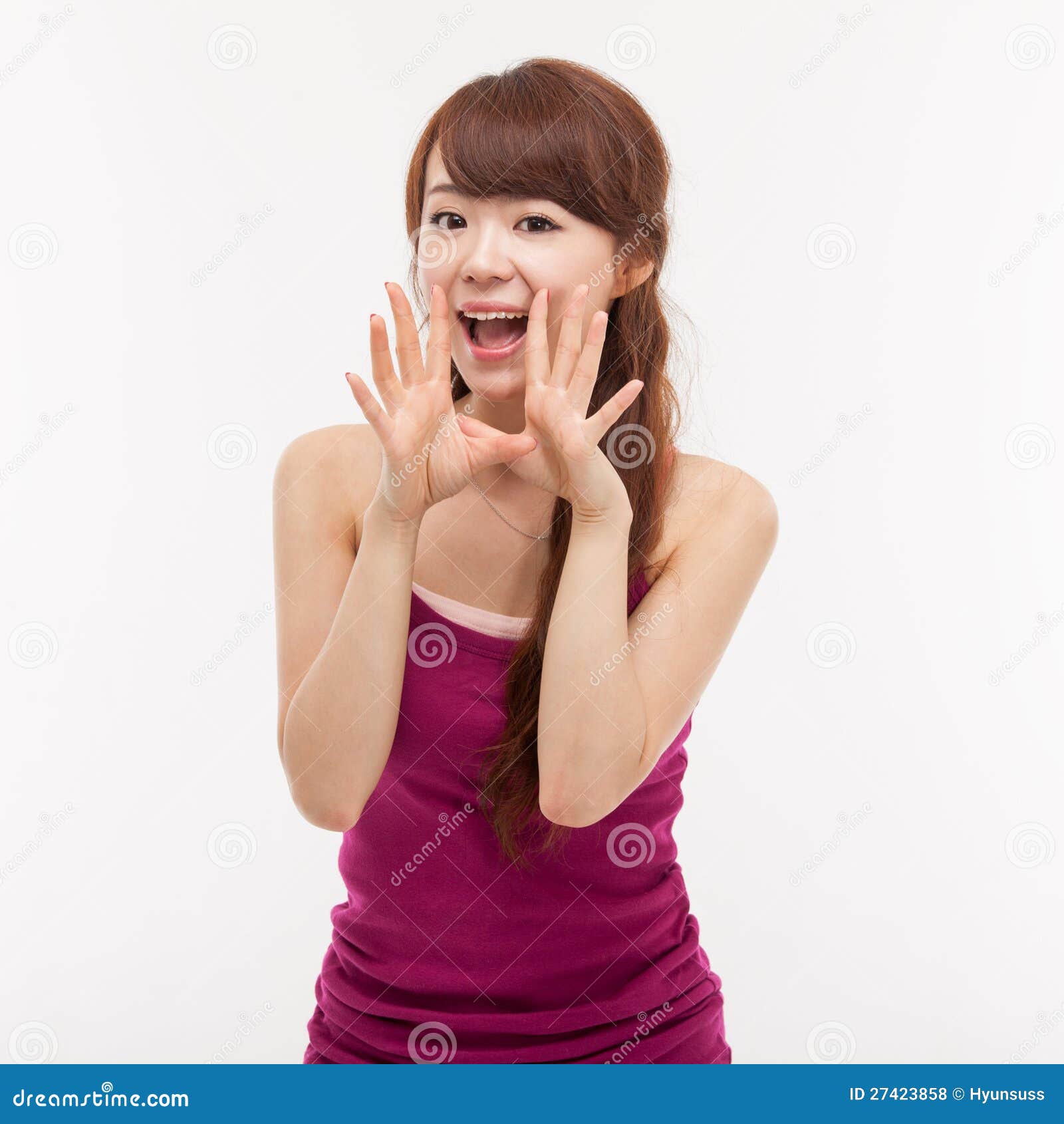 Talking young Asian woman stock photo. Image of attractive - 27423858