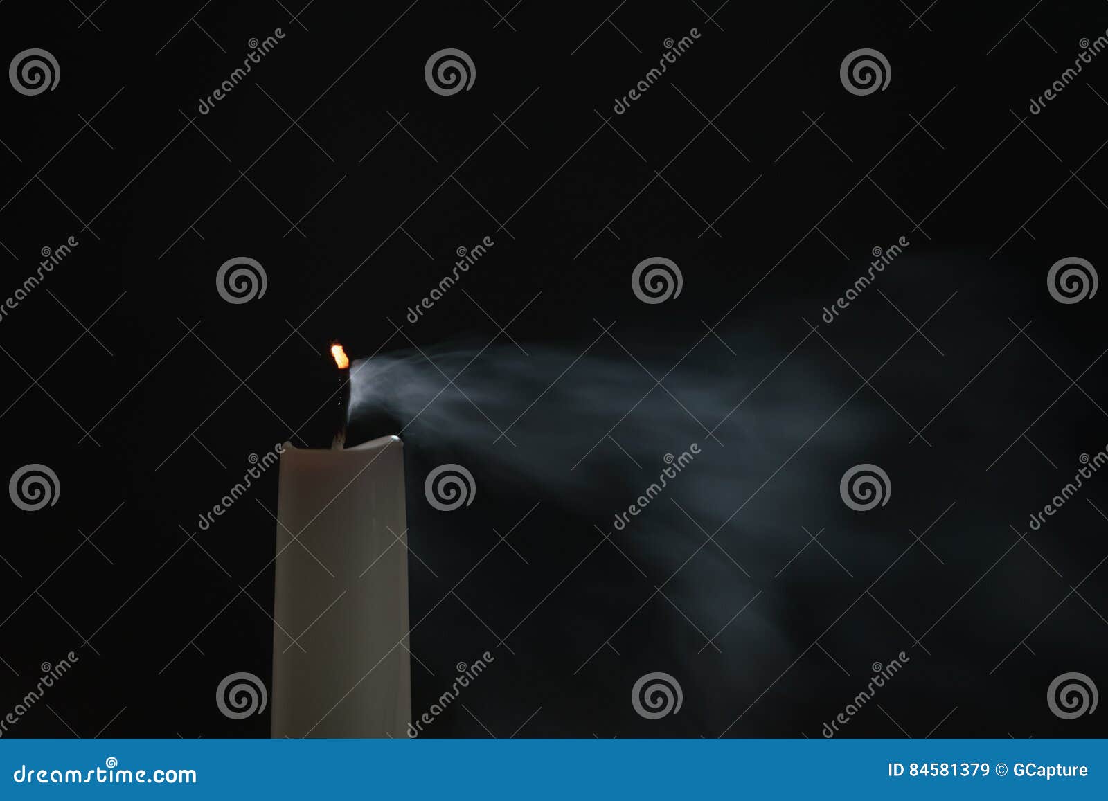Tall Candle with Smoke Trail Stock Image Image of flare, glow 84581379