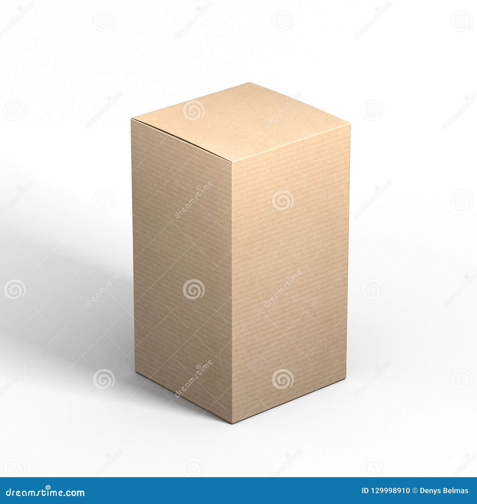 Download Tall Closed Cardboard Box Mockup On Gray Background Stock Illustration - Illustration of mail ...