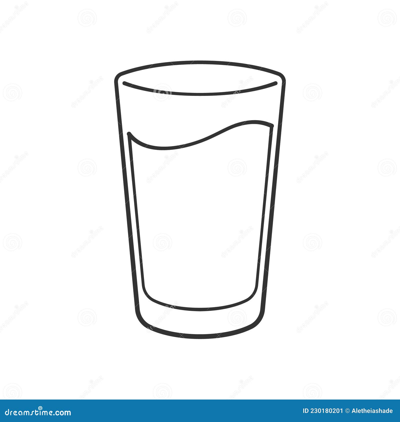 Tall Glass Cup Full of Water or Liquid Outline Clipart Stock Vector -  Illustration of decorative, cartoon: 230180201