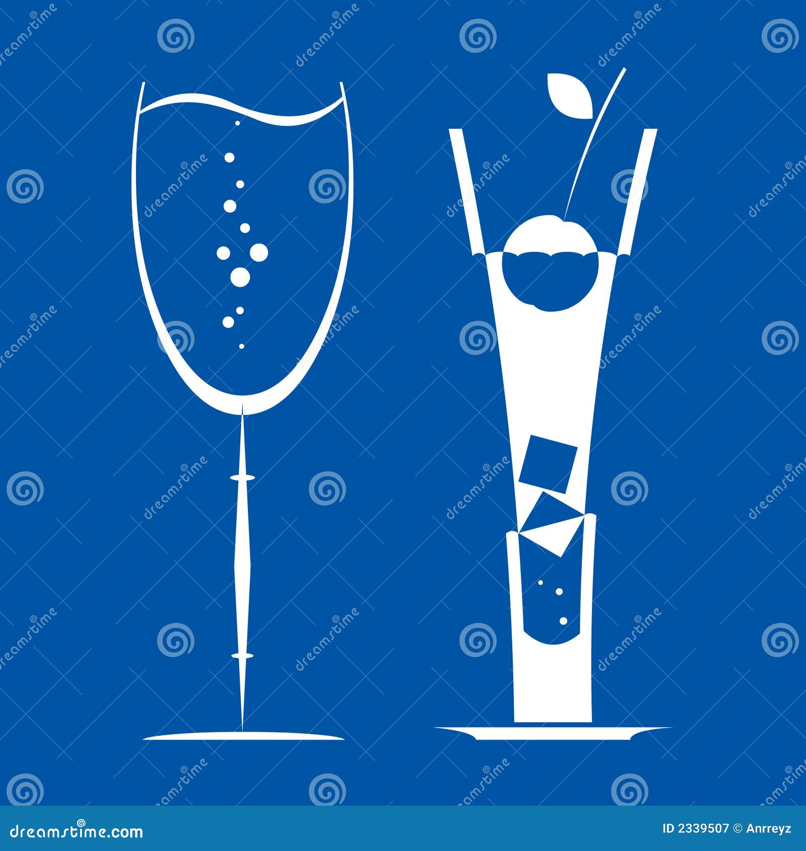 Tall Glass and Footed Tumbler Stock Vector Illustration of alcohol