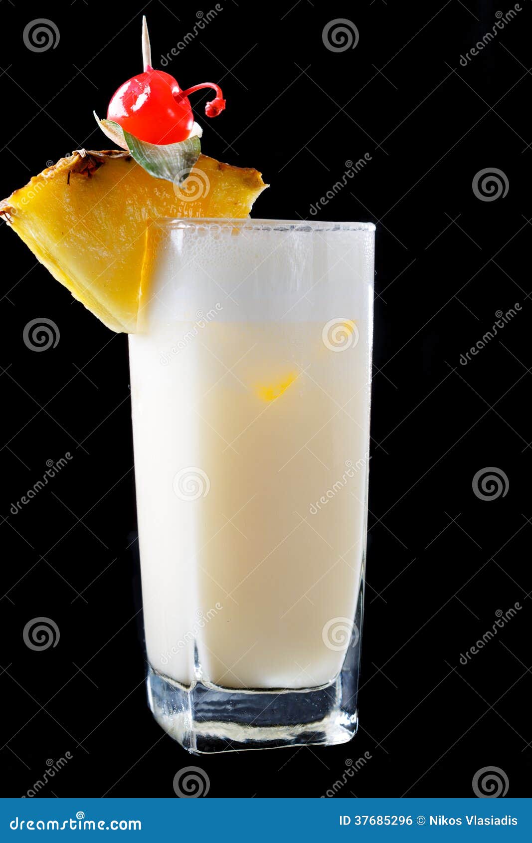 Tall Glass of Pina Colada Cocktail Stock Photo Image of refreshment