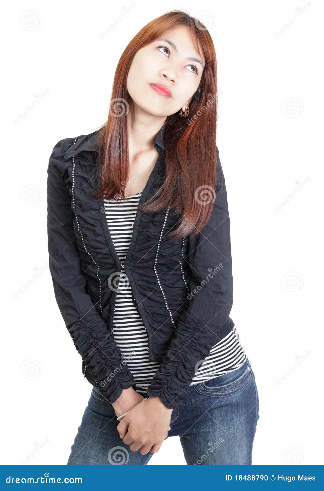 Tall Japanese Girl In Jeans Stock Photo - Image: 18488790