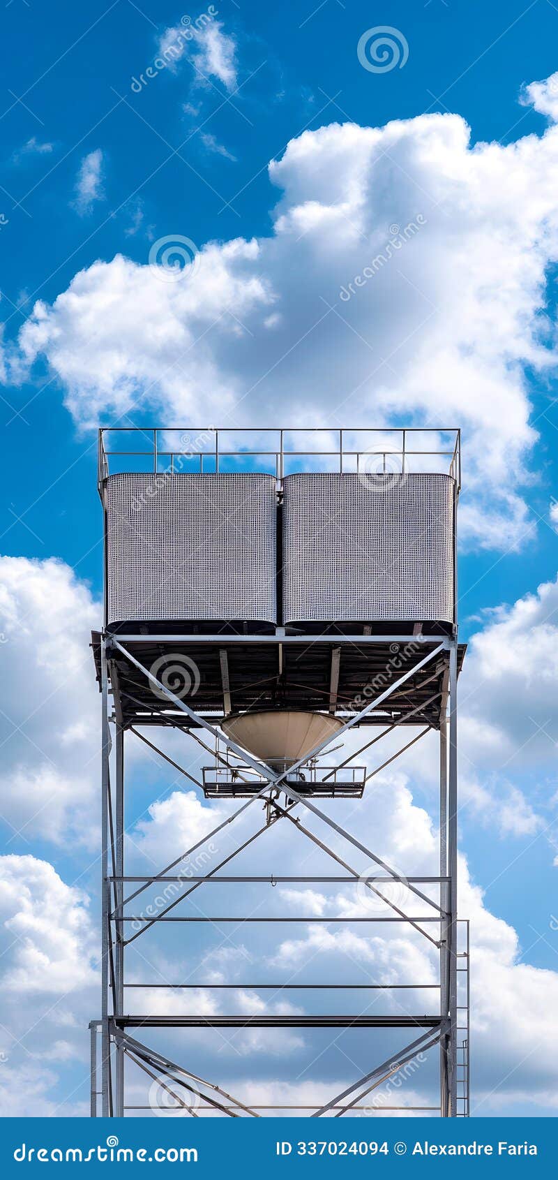 tall metallic structure against clear blue sky