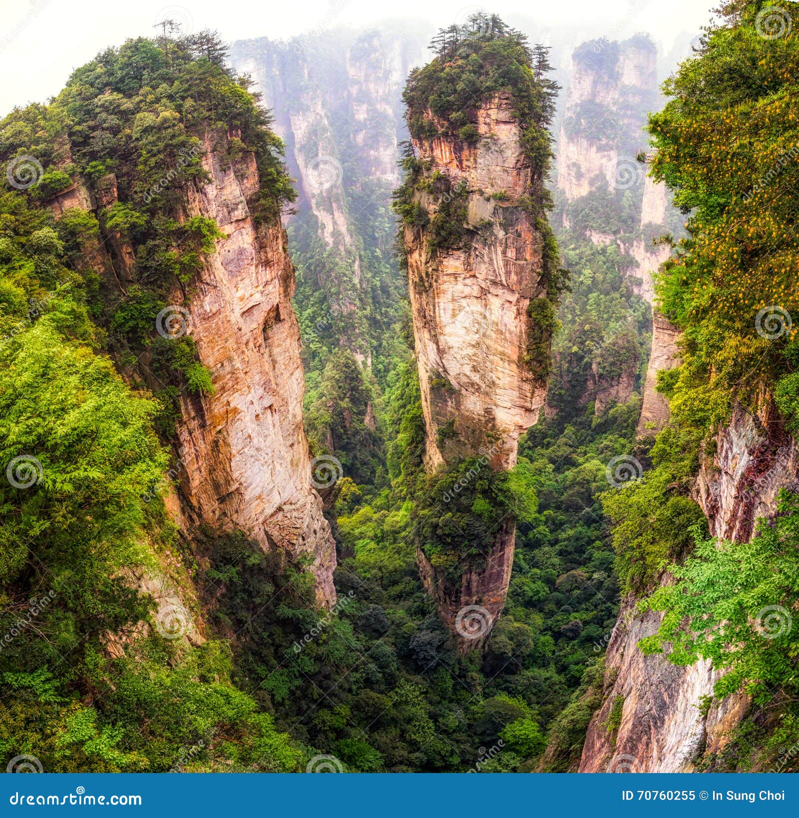 tall mountain peaks of yuanjiajie