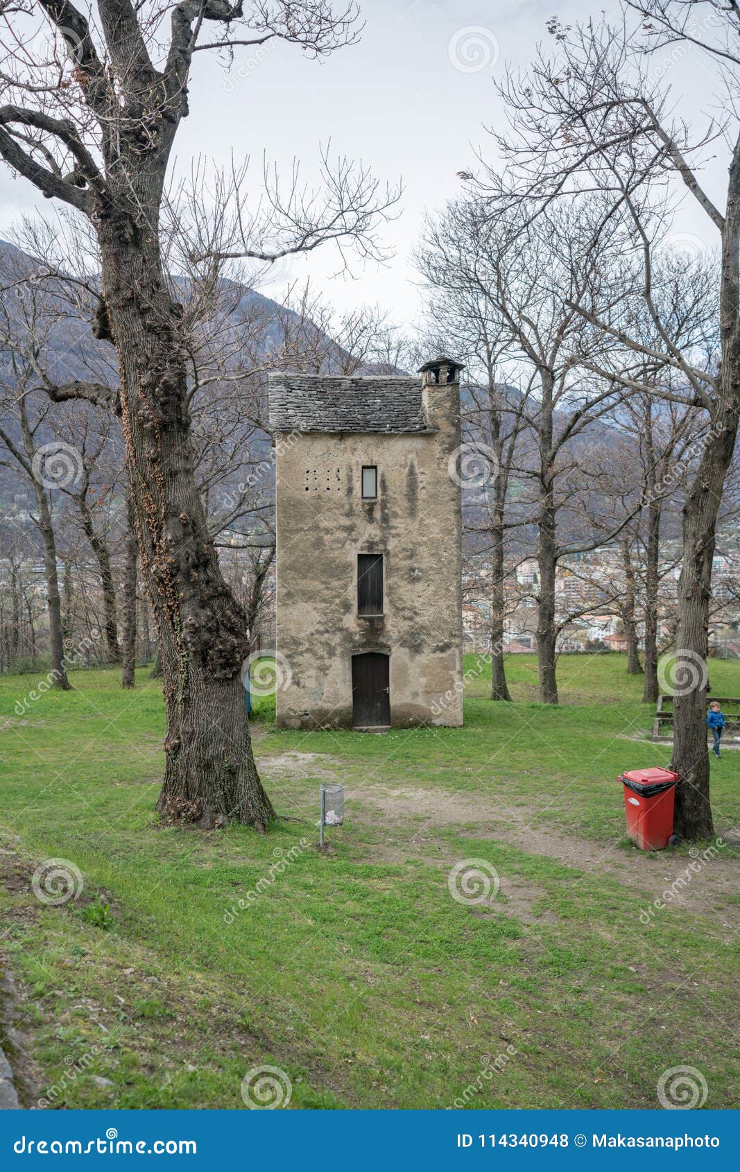 Tall And Narrow Old House In The City Of Bellinzona ...
